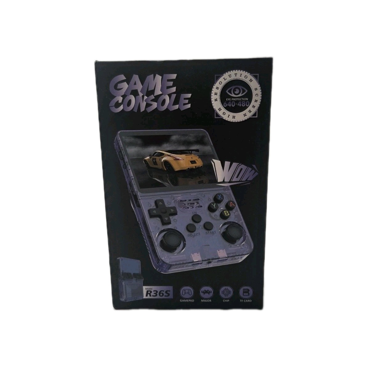 R36S Handheld Gaming Console- Clear Red/ Brand New