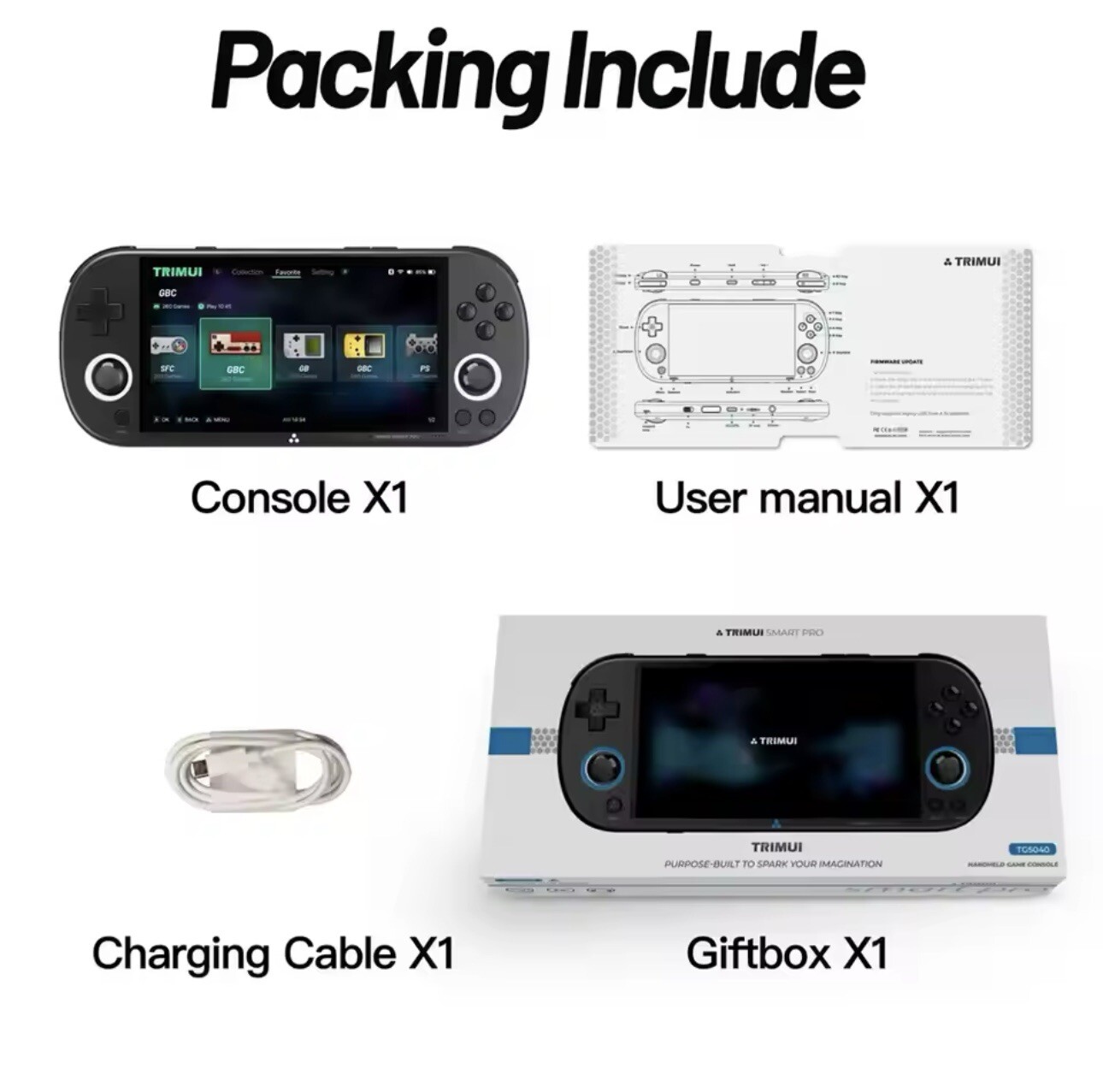 Retro Video Game Console Trimui Smart Pro Handheld Game 4.96” IPS Screen Linux