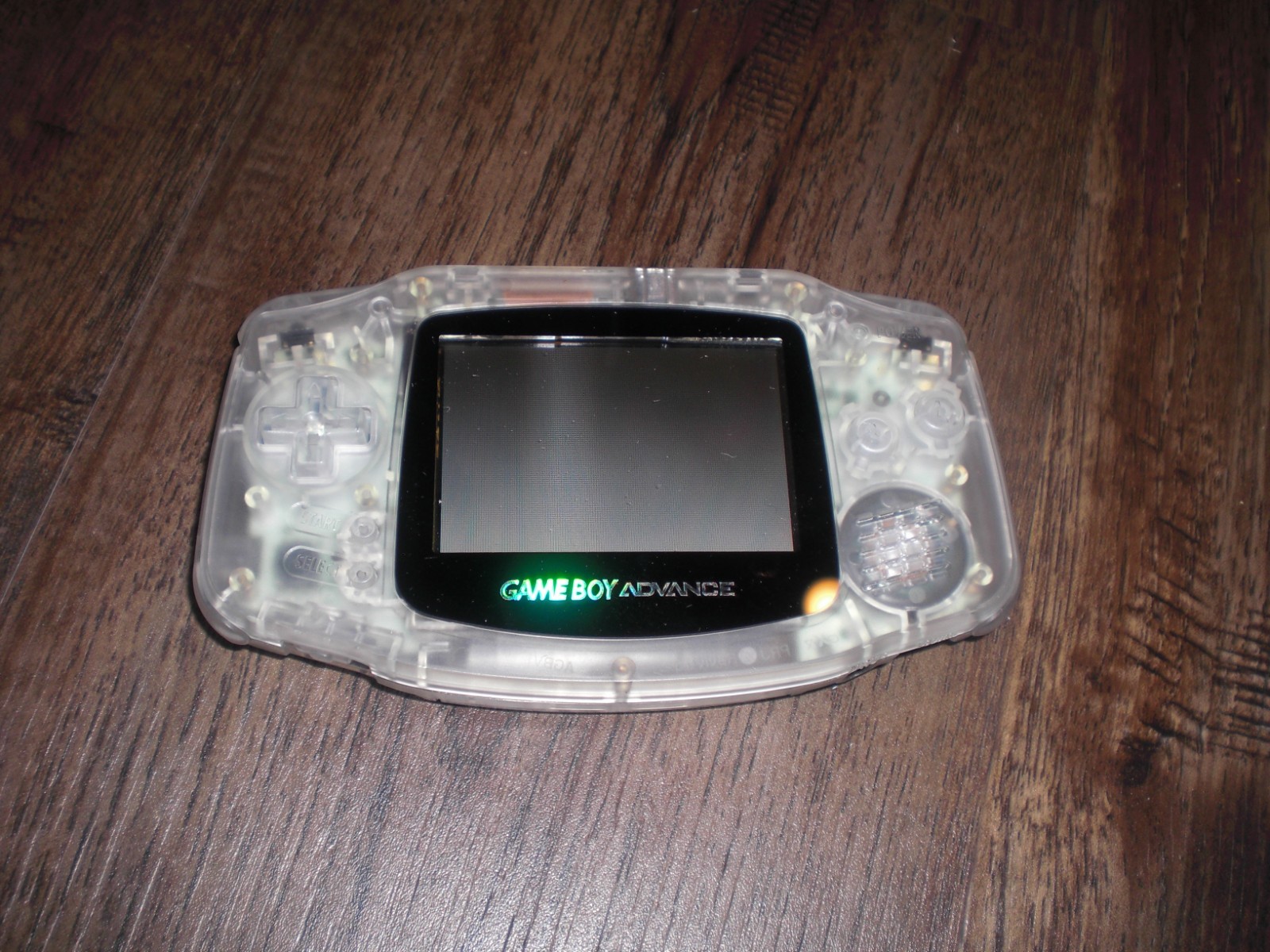 Nintendo Game Boy Advance GBA CLEAR Console System AGB-001 TESTED GLACIER SCREEN