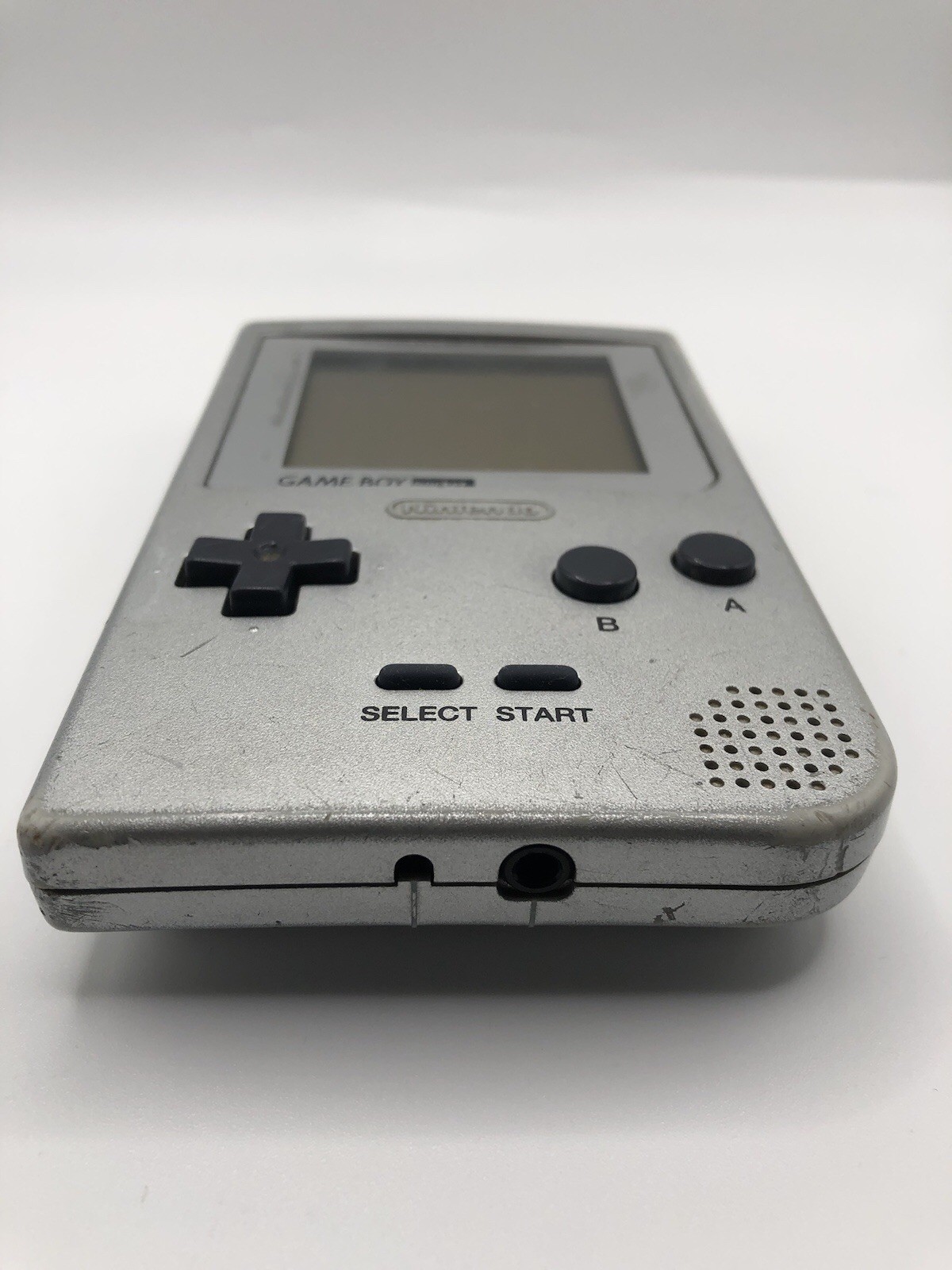 Silver Game Boy Pocket W/ Wall Charger, Animaniacs And Jurassic Park, Great Cond