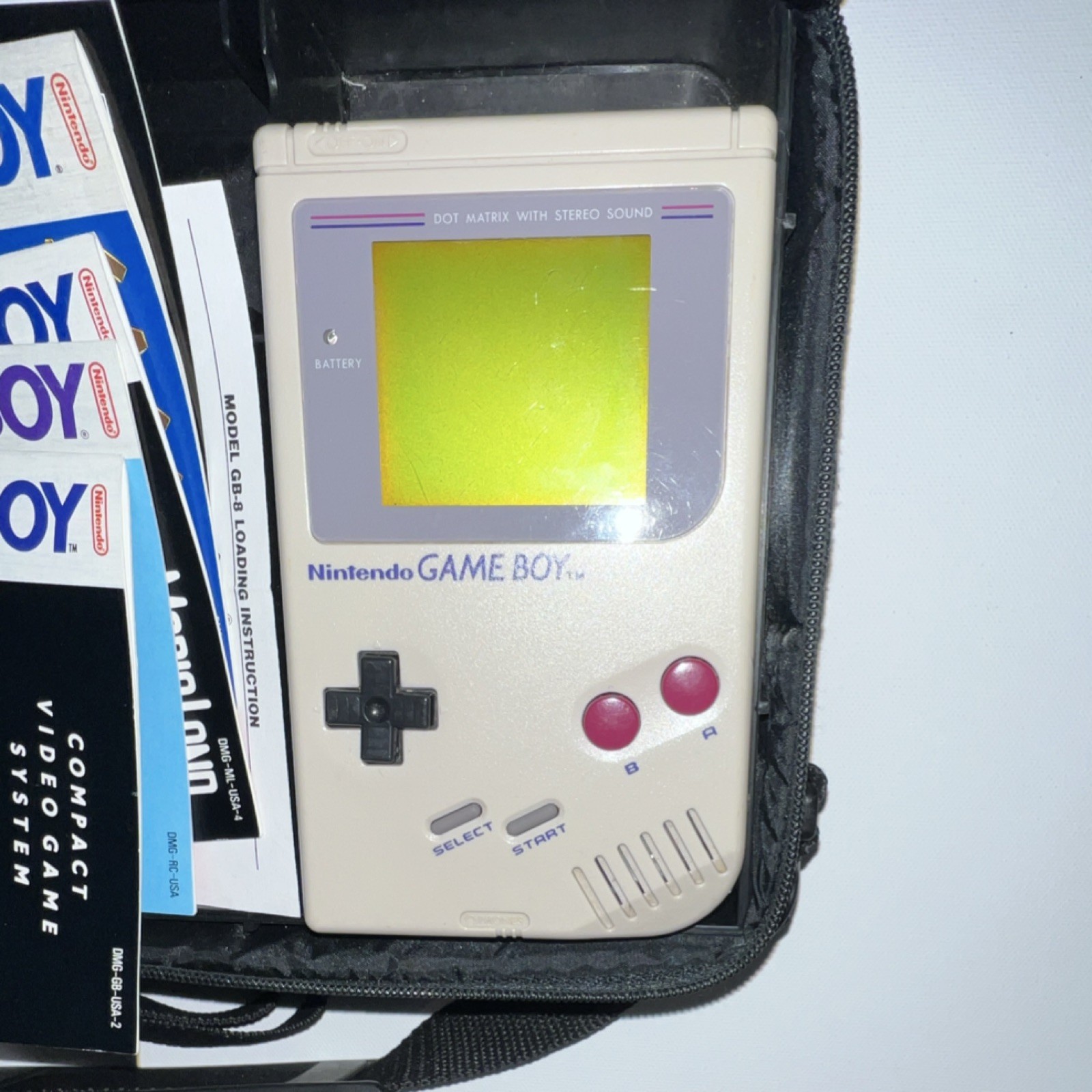 Nintendo Game Boy DMG-01 Gray Handheld w/ Case & Super Mario Land Cartridge