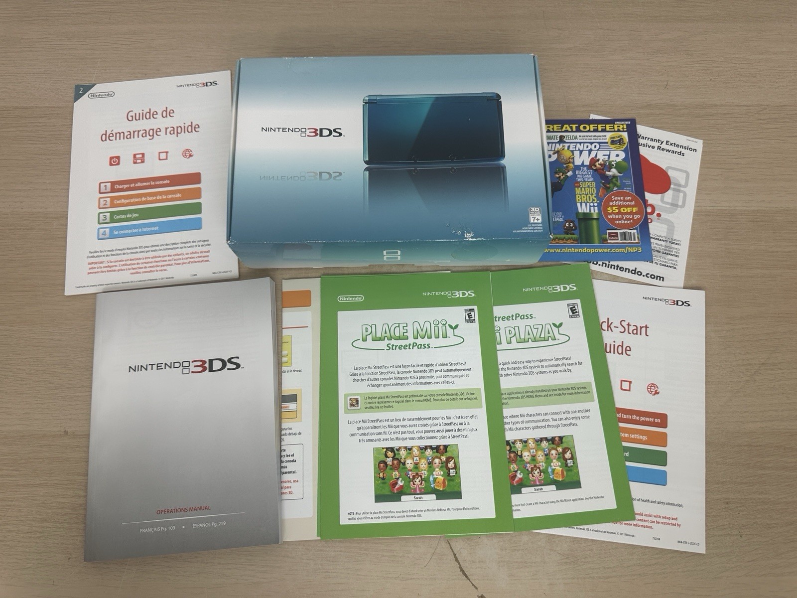 Nintendo 3DS Aqua Blue – Orig. Box & Manual/Inserts Only! – NO CONSOLE INCLUDED!