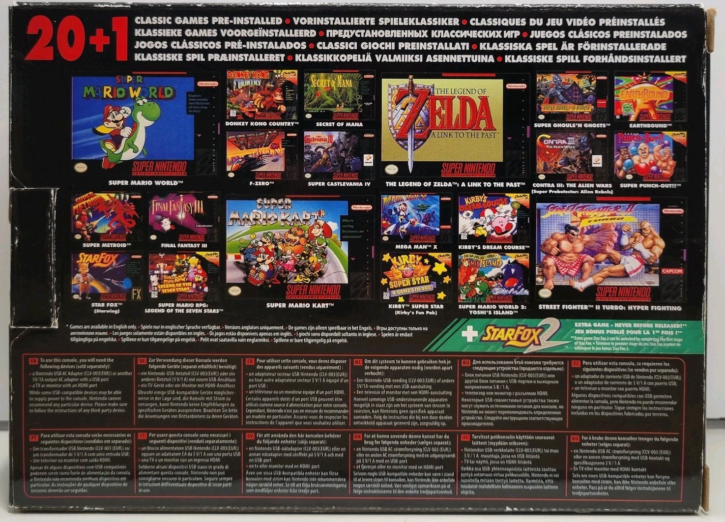 PAL Super Nintendo Entertainment System | Classic Mini | 20 Games + StarFox 2