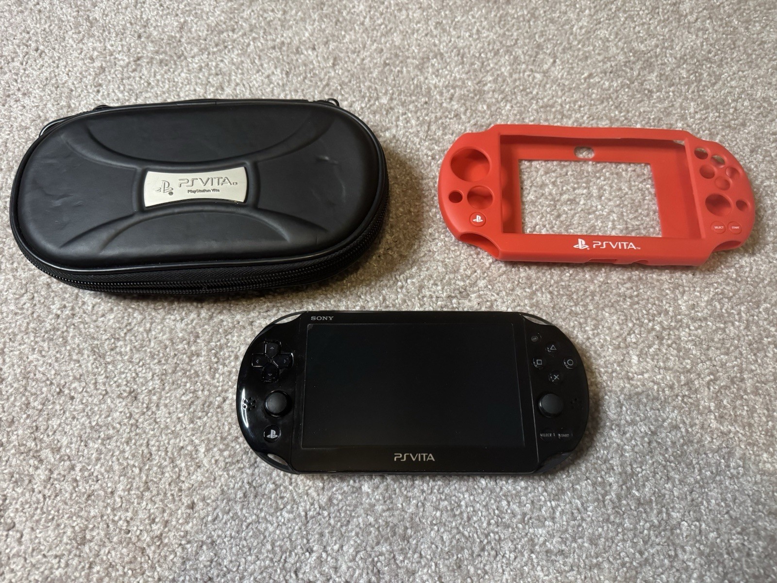 PS Vita Console PCH-2001 Black Fully Tested And Working SD2VITA Carrying Case