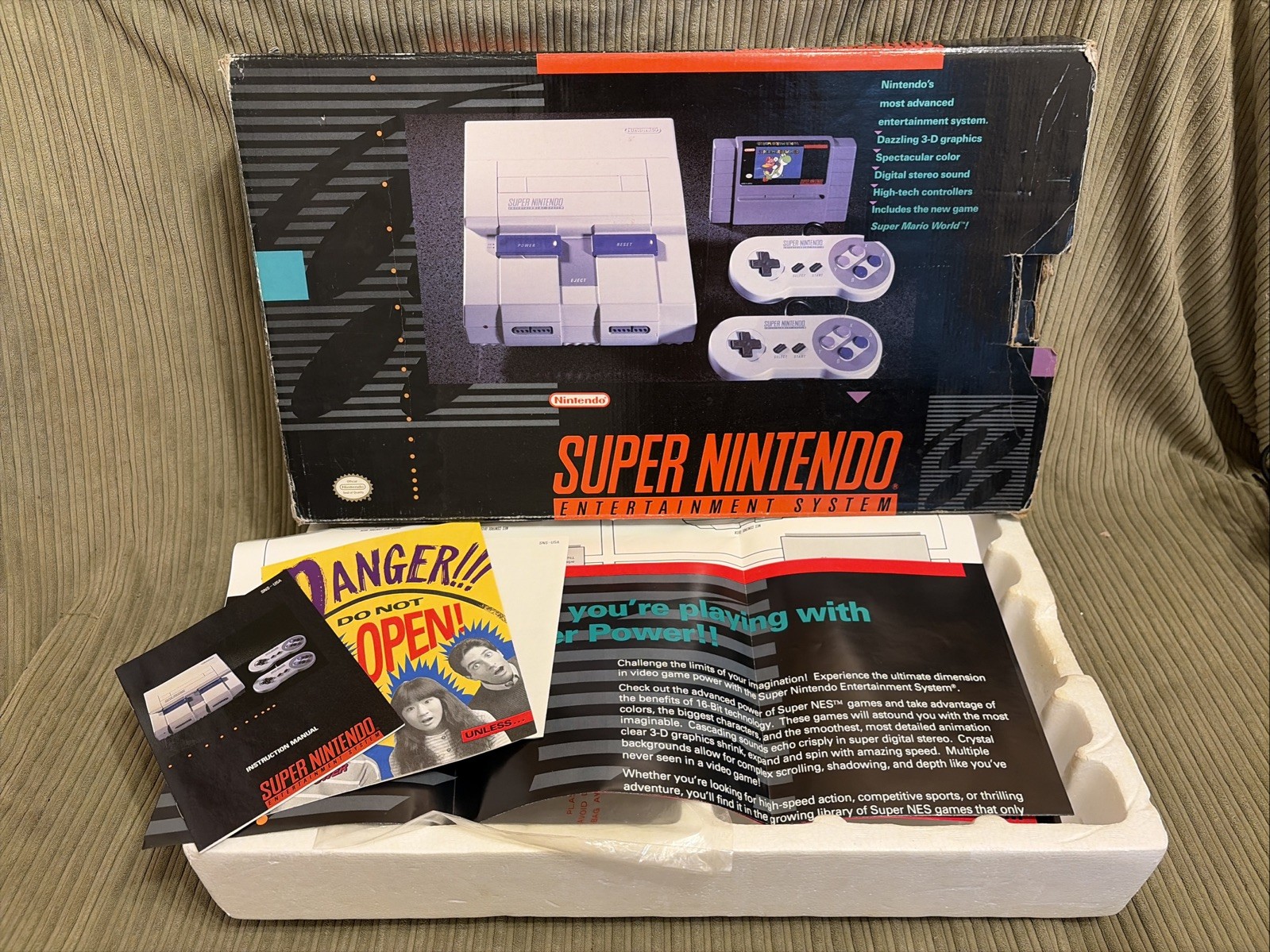 Super Nintendo Entertainment System- Super Set Box/Manual Only
