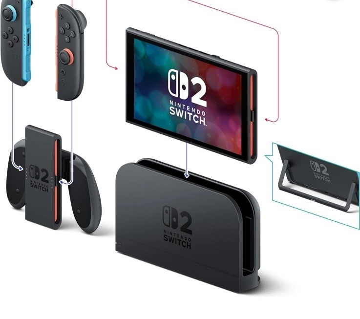 Nintendo Switch 2 Console Black Red Blue with Mario Kart World Game