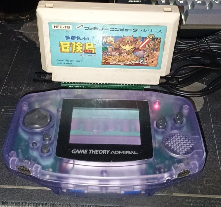 Super Rare Game Theory Admiral handheld Famiclone Console TESTED blue with games