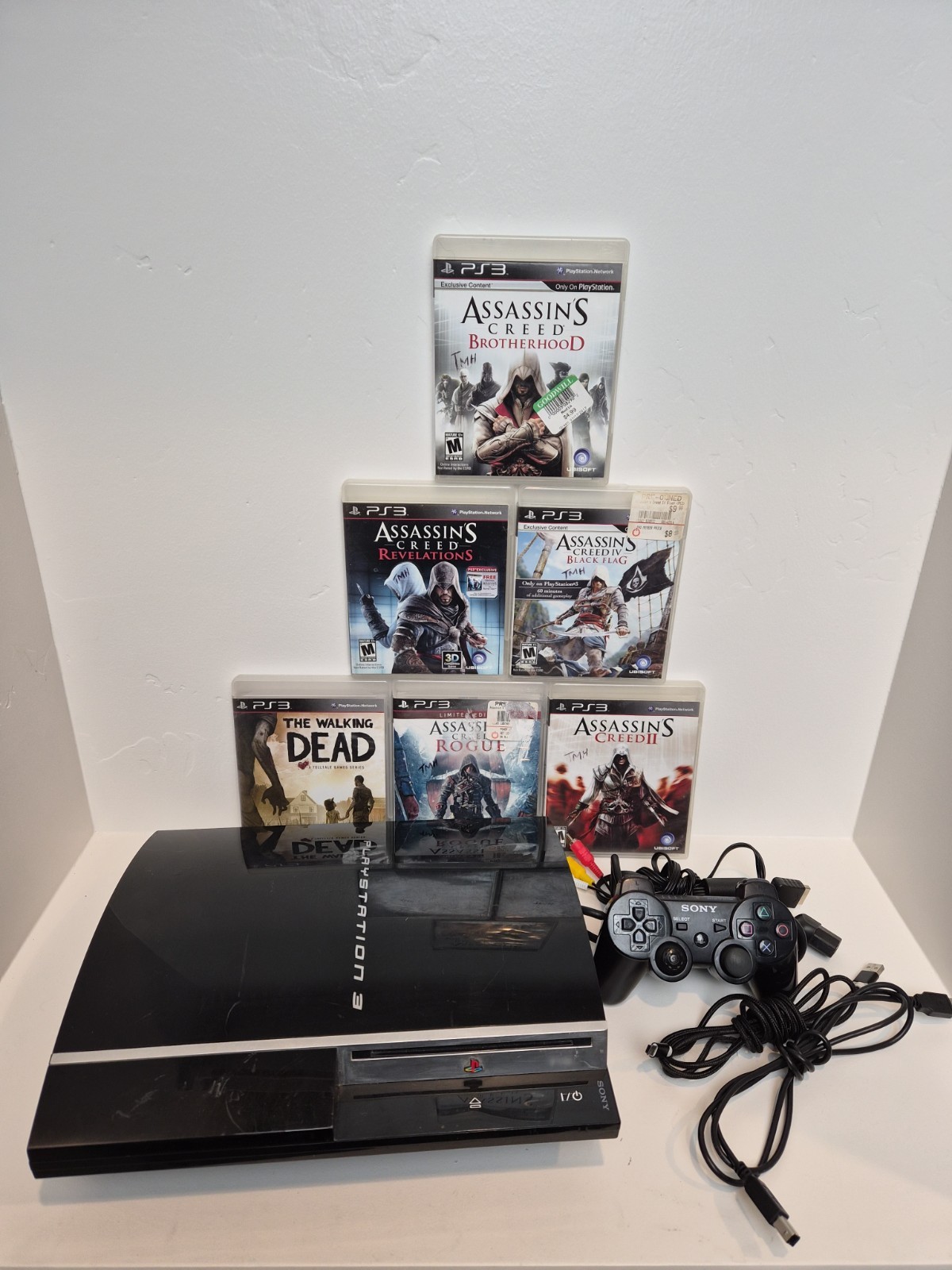 Sony PlayStation 3 PS3 Fat CECHH01 Console – 6 Games, Cables, Controller