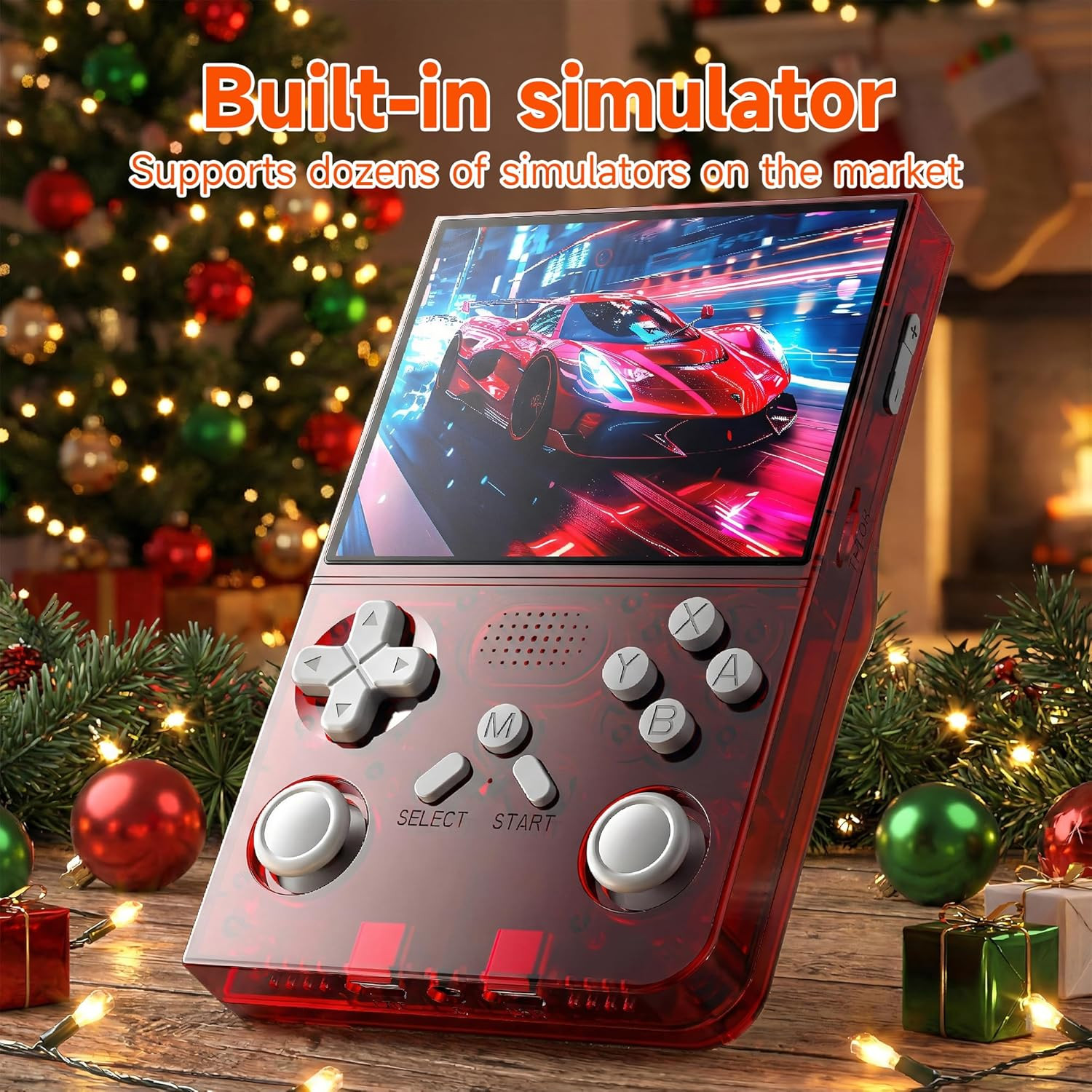 R40 Retro Handheld Game Console with Storage Case – Open Source System,3.5″ IPS
