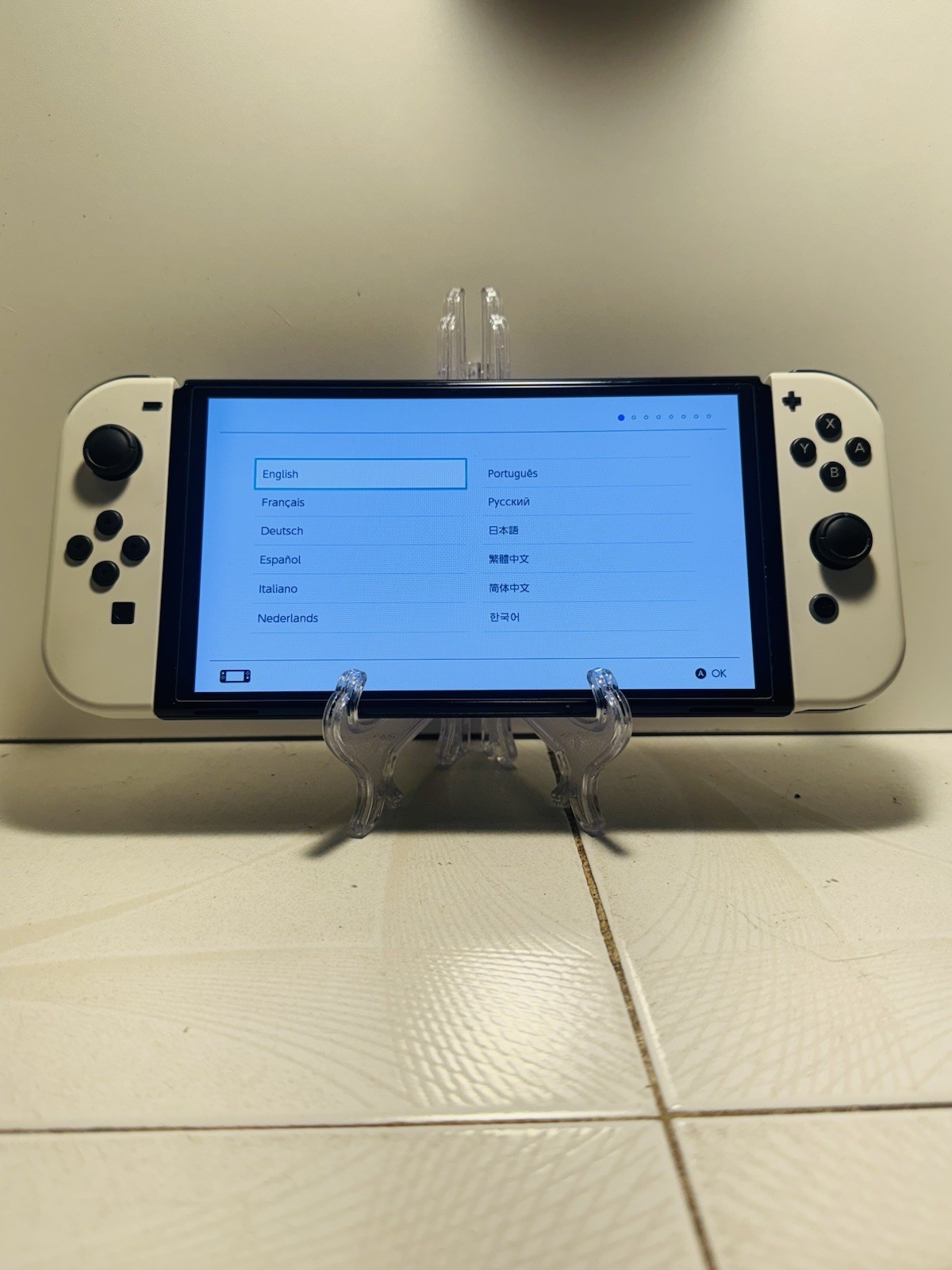 Nintendo Switch OLED System Black Console w/White Joy-Cons + Dock + Minecraft