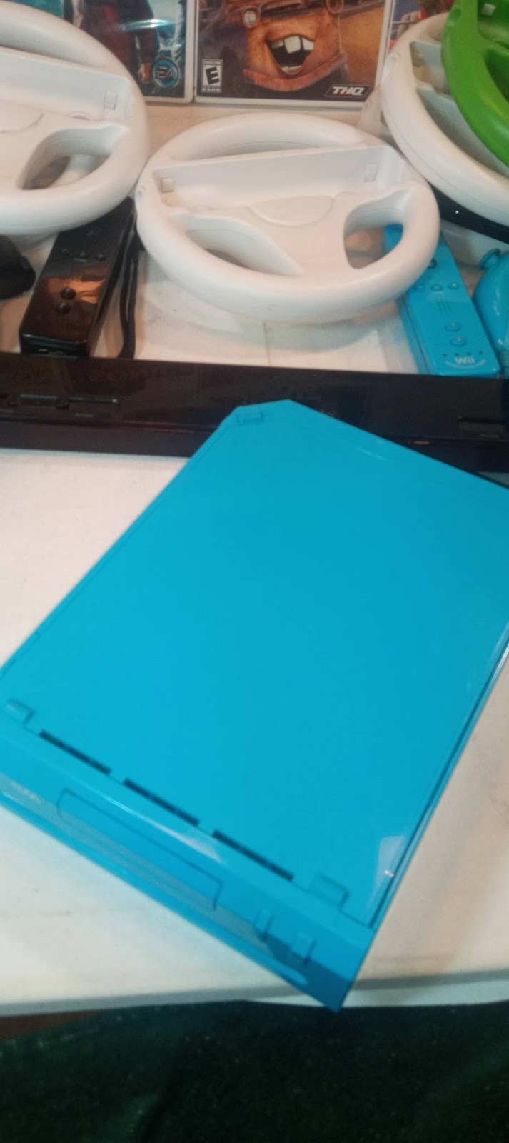 Nintendo Wii RVL-101 USA blue lot of 11 games controllers wireless motion Tested