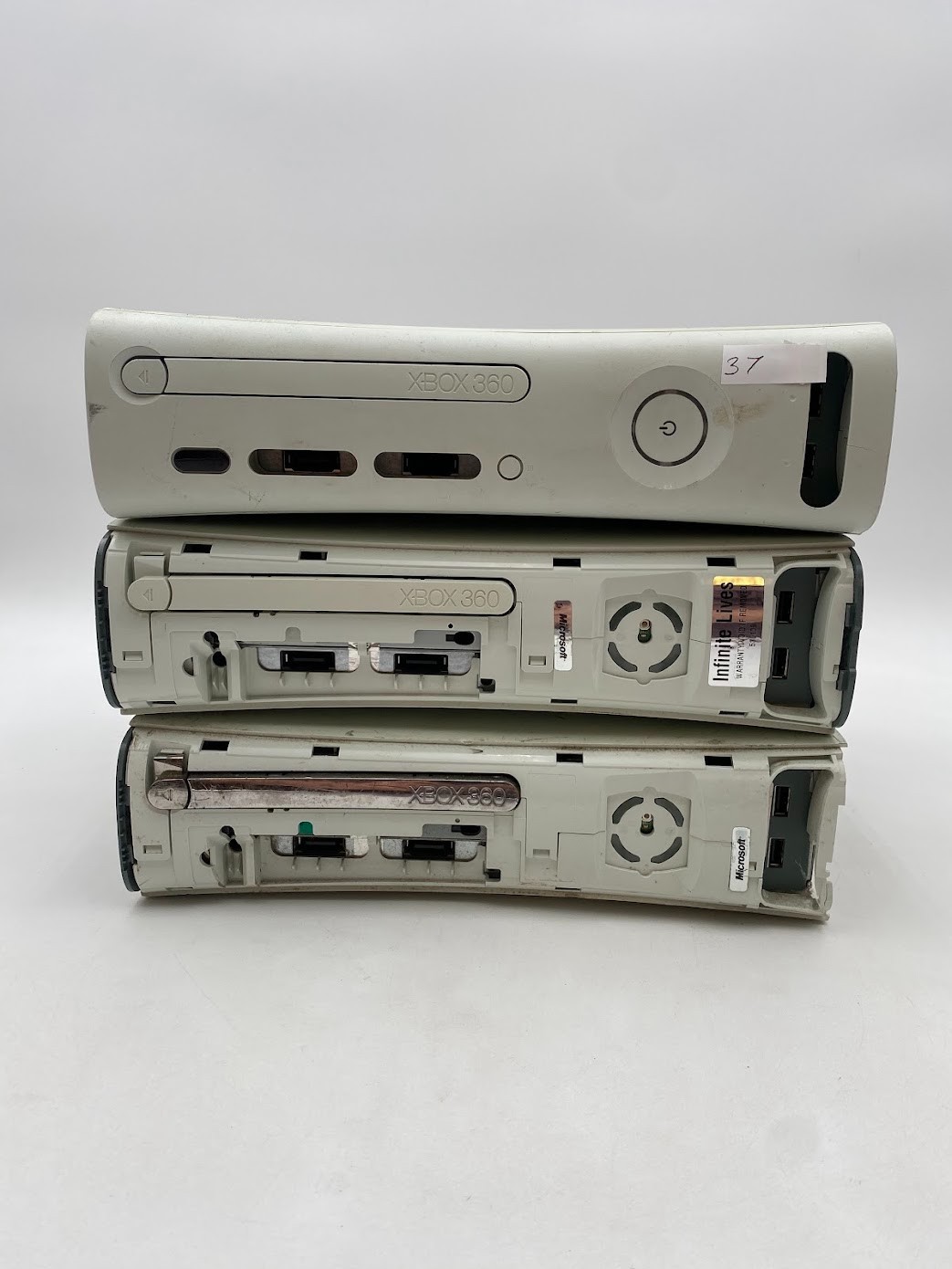 Microsoft XBOX 360 console – white – Lot of 3 RROD As Is For Parts