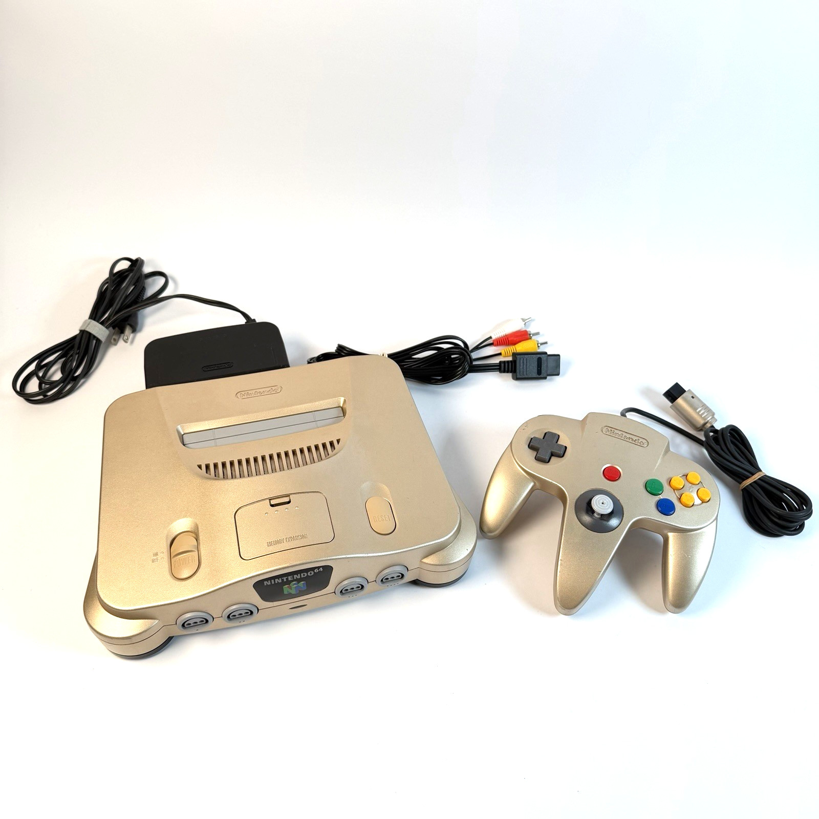 Nintendo 64 Gold Console Bundle (ToysRUs) Region Free w/ OEM Controller + Cords