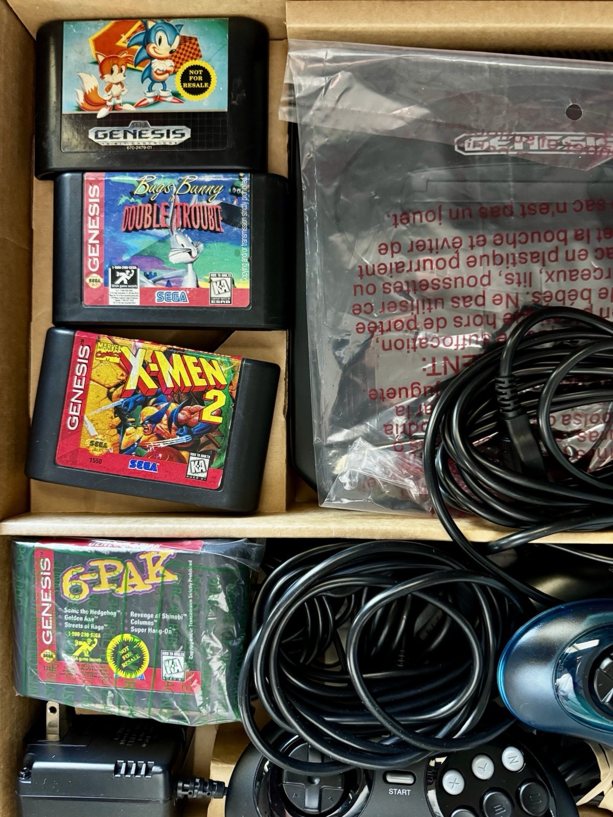 Sega Genesis 2 MK-1631 Console Complete Box CIB 5 Games 3 Controllers Authentic