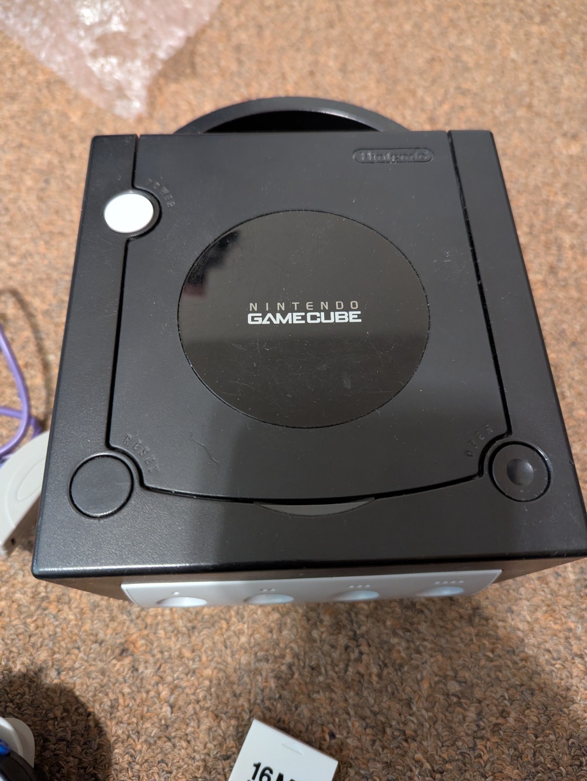 Nintendo GameCube (DOL-101) Black w/ Controller + 251 GC Memory Card