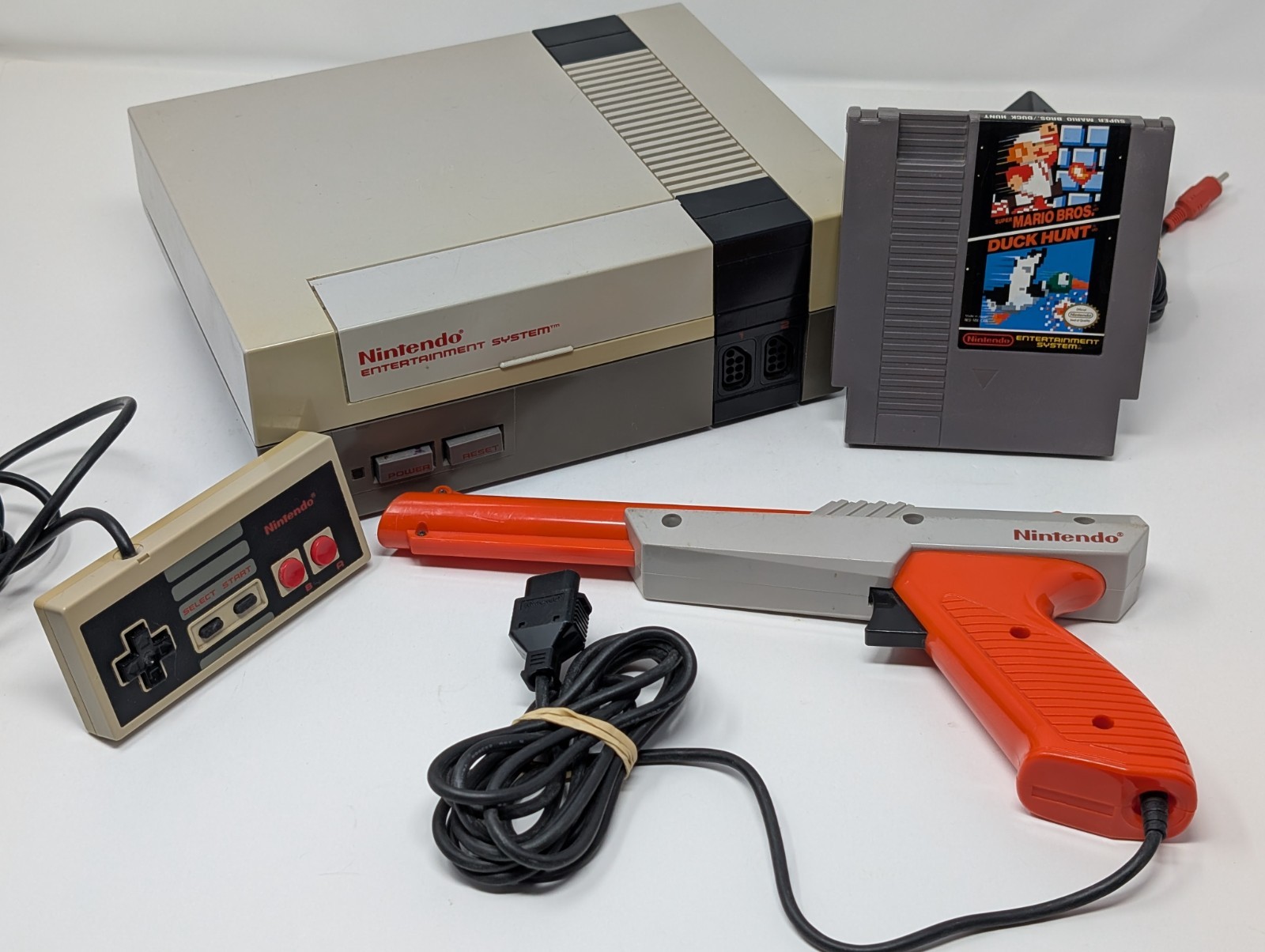 Nintendo NES Action Set Home Console With OEM Controller, Zapper Gun & Cables