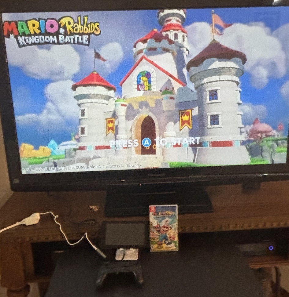 Nintendo Switch HAC-001 Console Mario Game Bundle + Pro Controller Cords Tested.