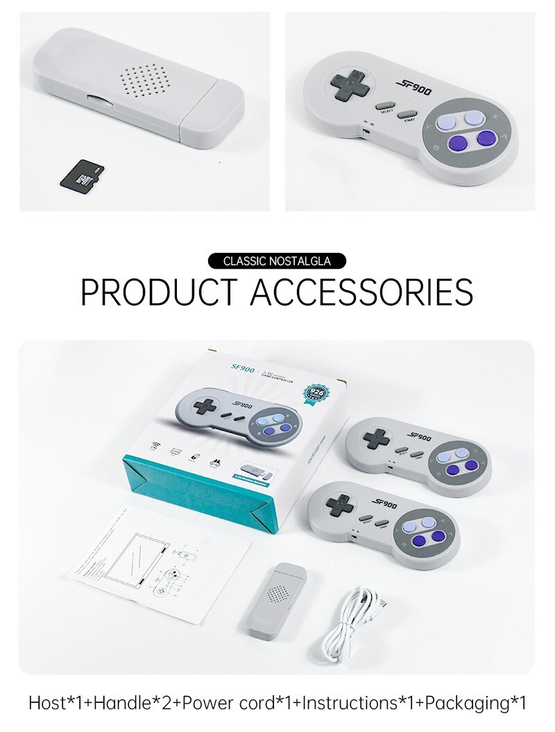 Game Console Retro Sf900 Video Wireless Games Stick Hd 2.4 5000