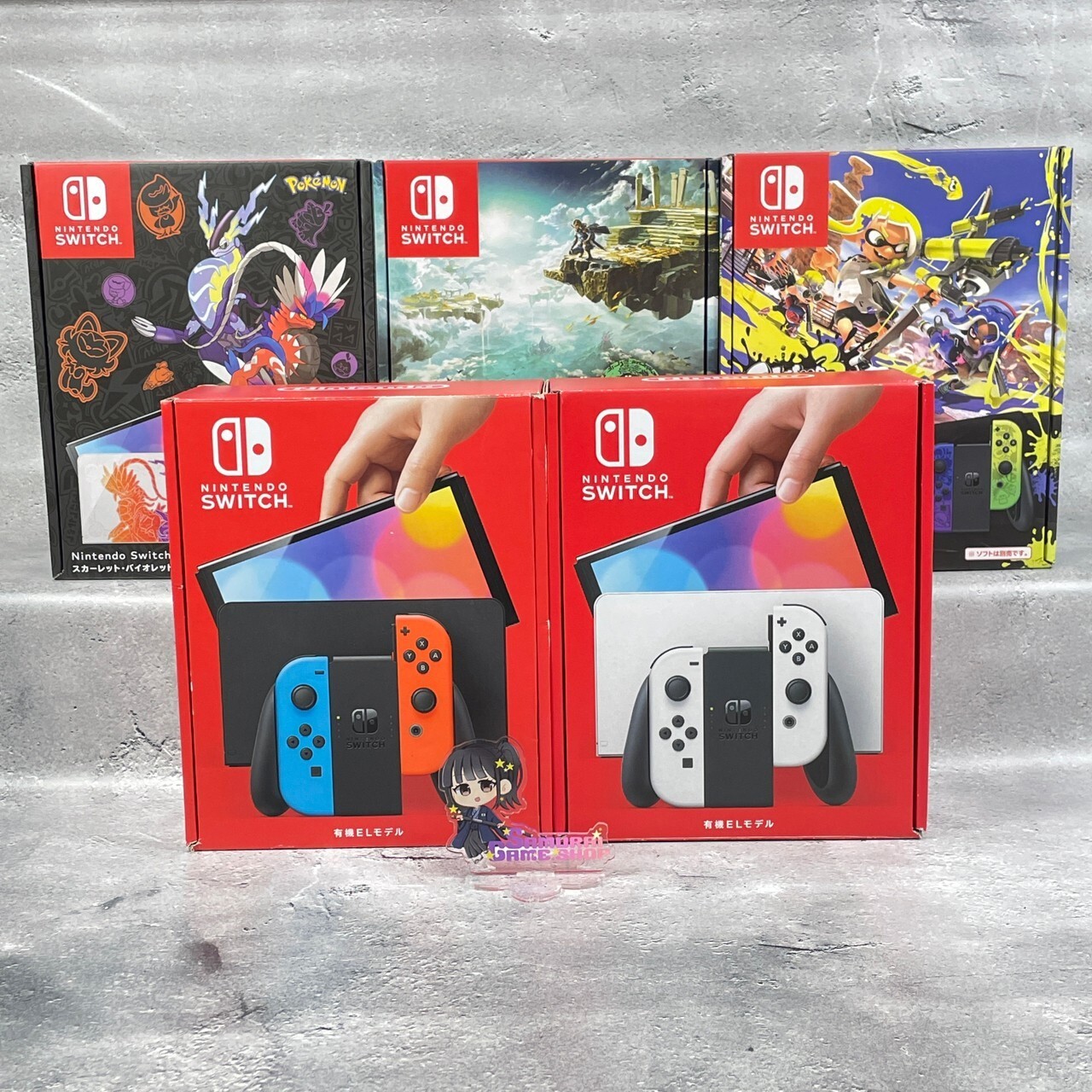 Nintendo Switch 64 GB OLED Console White Neon Red & Blue Zelda Pokémon Splatoon