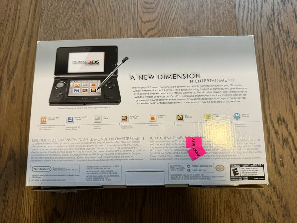 Open Box CIB Nintendo 3DS 2GB Handheld System – Cosmo Black