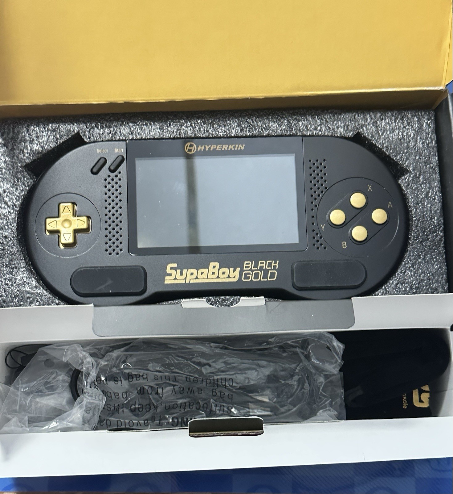 Used Hyperkin SupaBoy Portable Pocket BlackGold Console (Box & Manual Included)