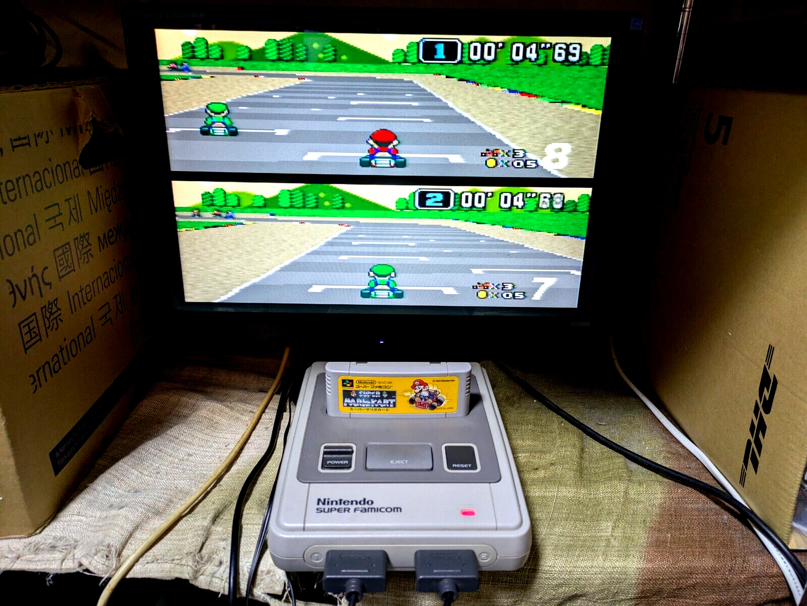 Nintendo Super Famicom Console Case Final Fight Mario Kart SNES Japan