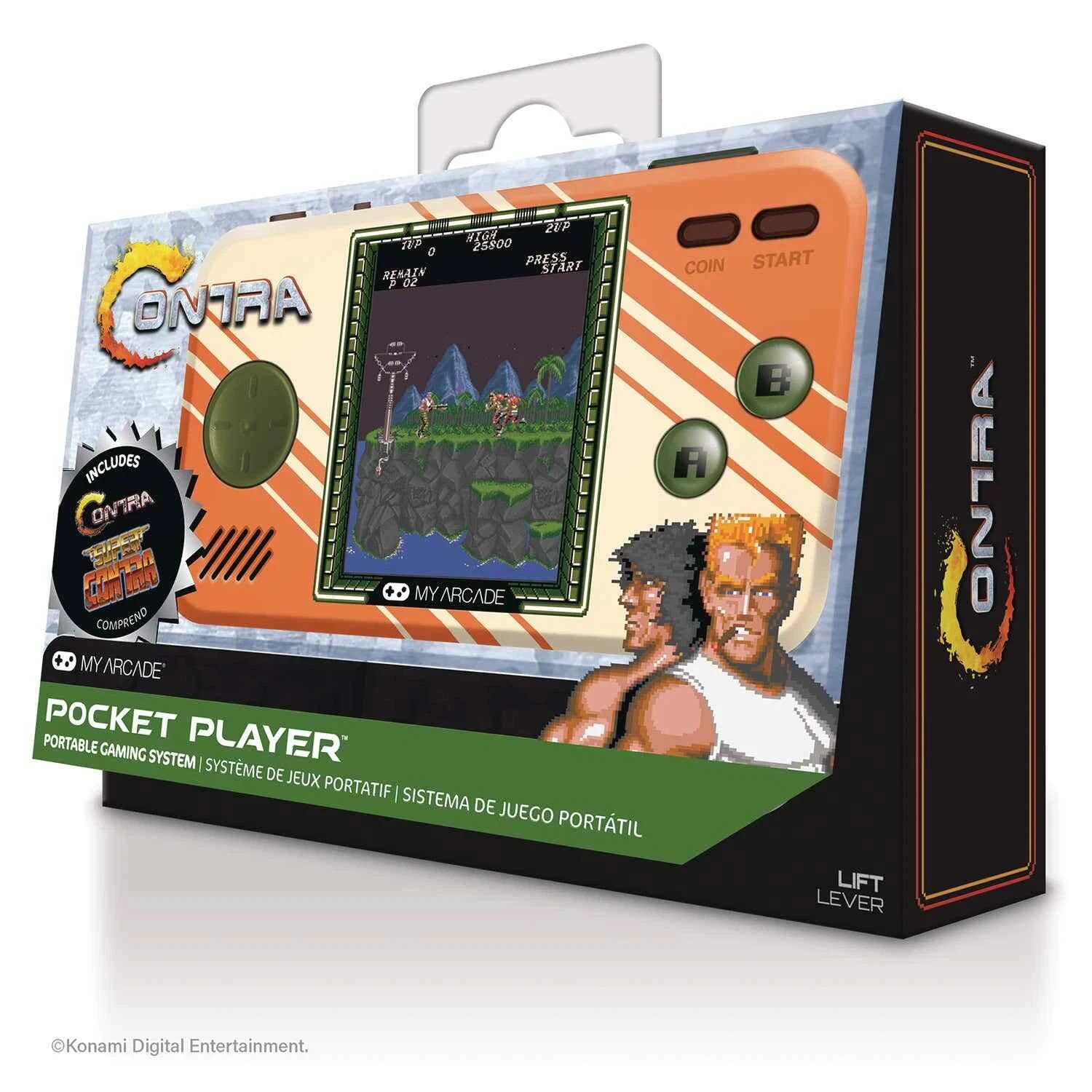 My Arcade Contra Pocket Player Handheld -2 Built In Games: Contra, Super Contra