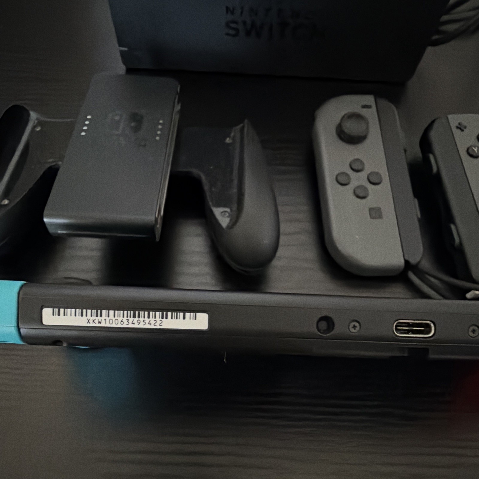 Nintendo Switch HAC-001 Console Bundle w/ Dock Joy-Cons Grip 32GB + Gray Joy-Con