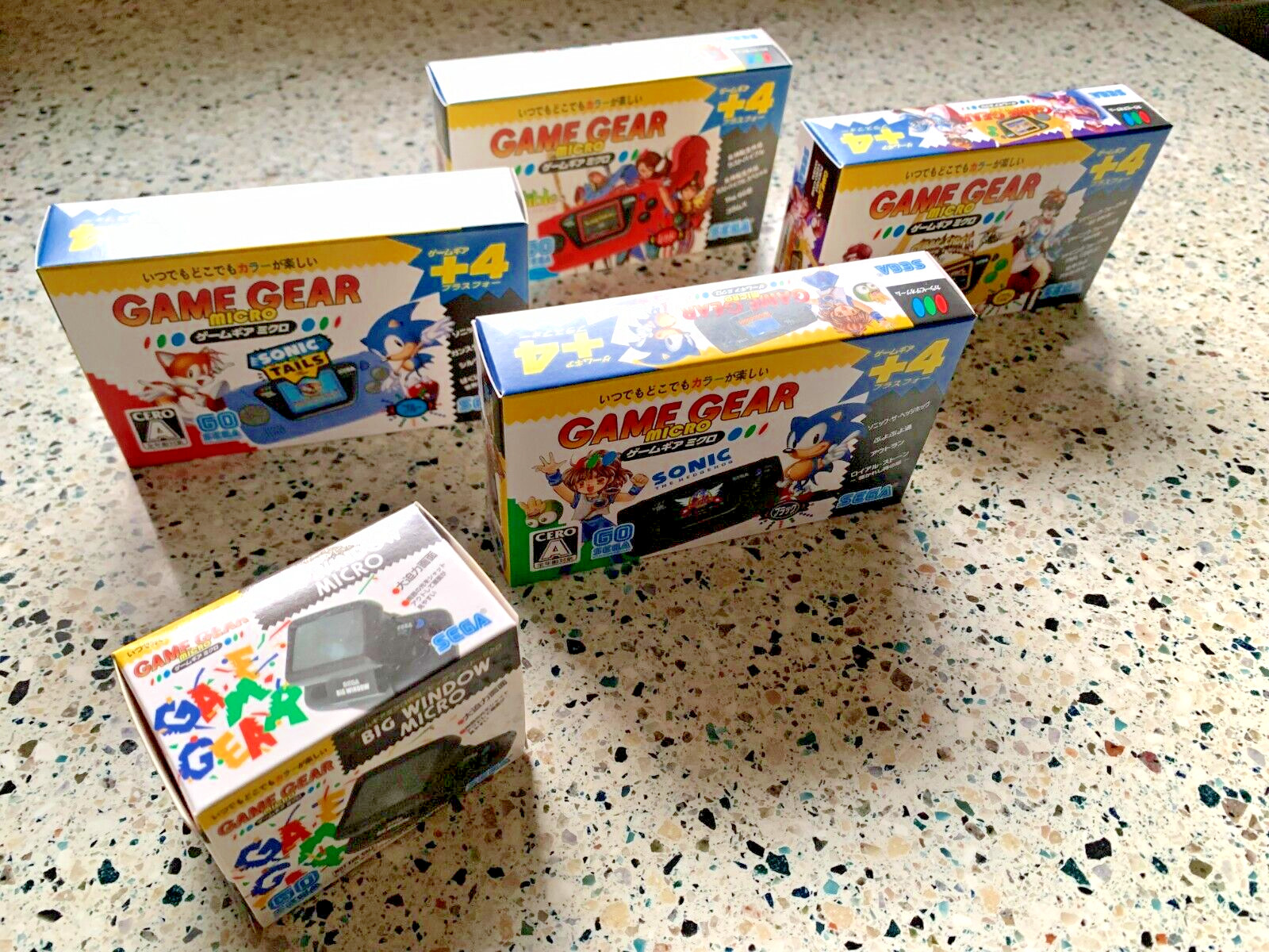 SEGA Game Gear Micro Console 4 Color Complete Set 30th Anniversary wt Big Window