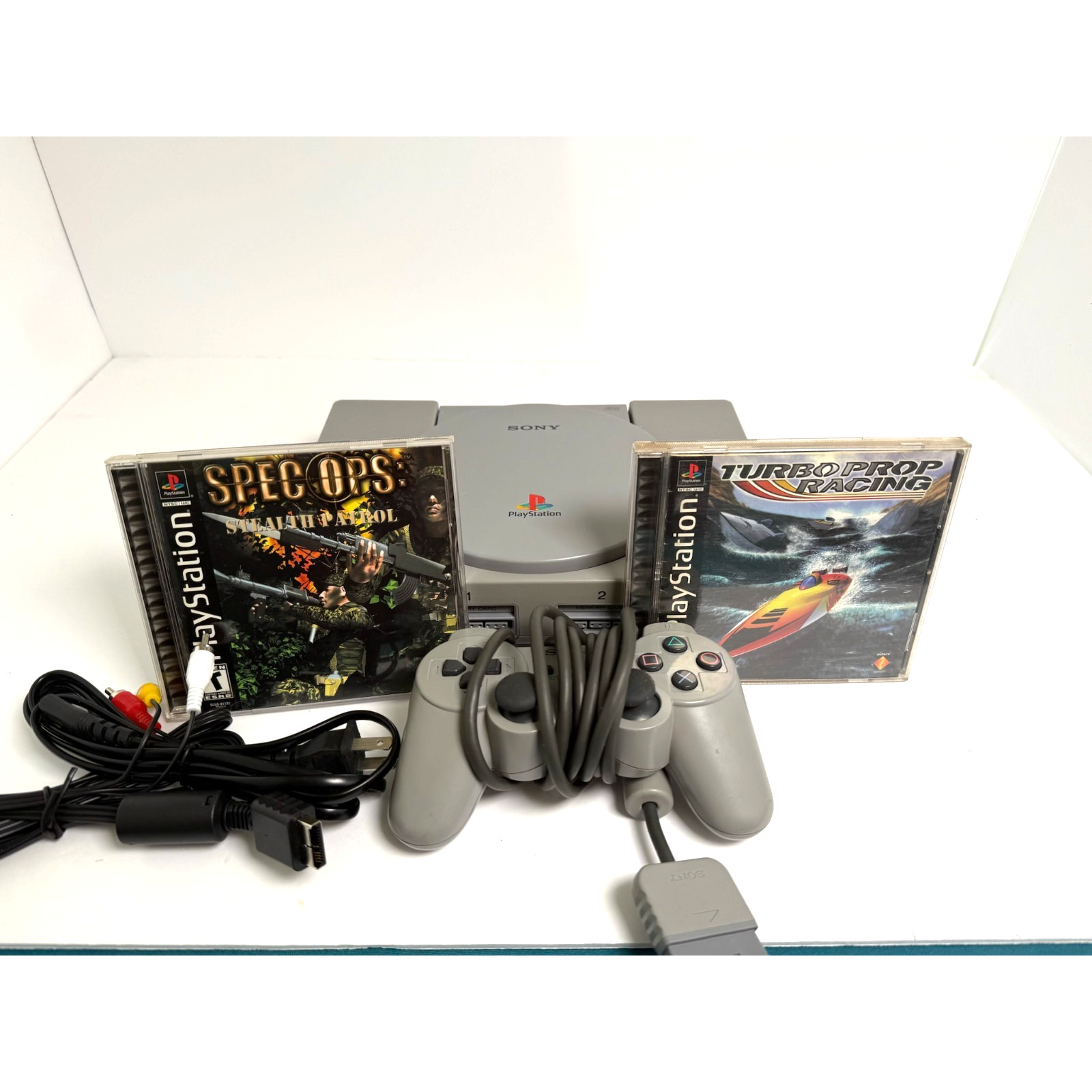 Sony PlayStation 1 PS1 SCPH-1001 Console + Controller & 2 Games – Tested/Works