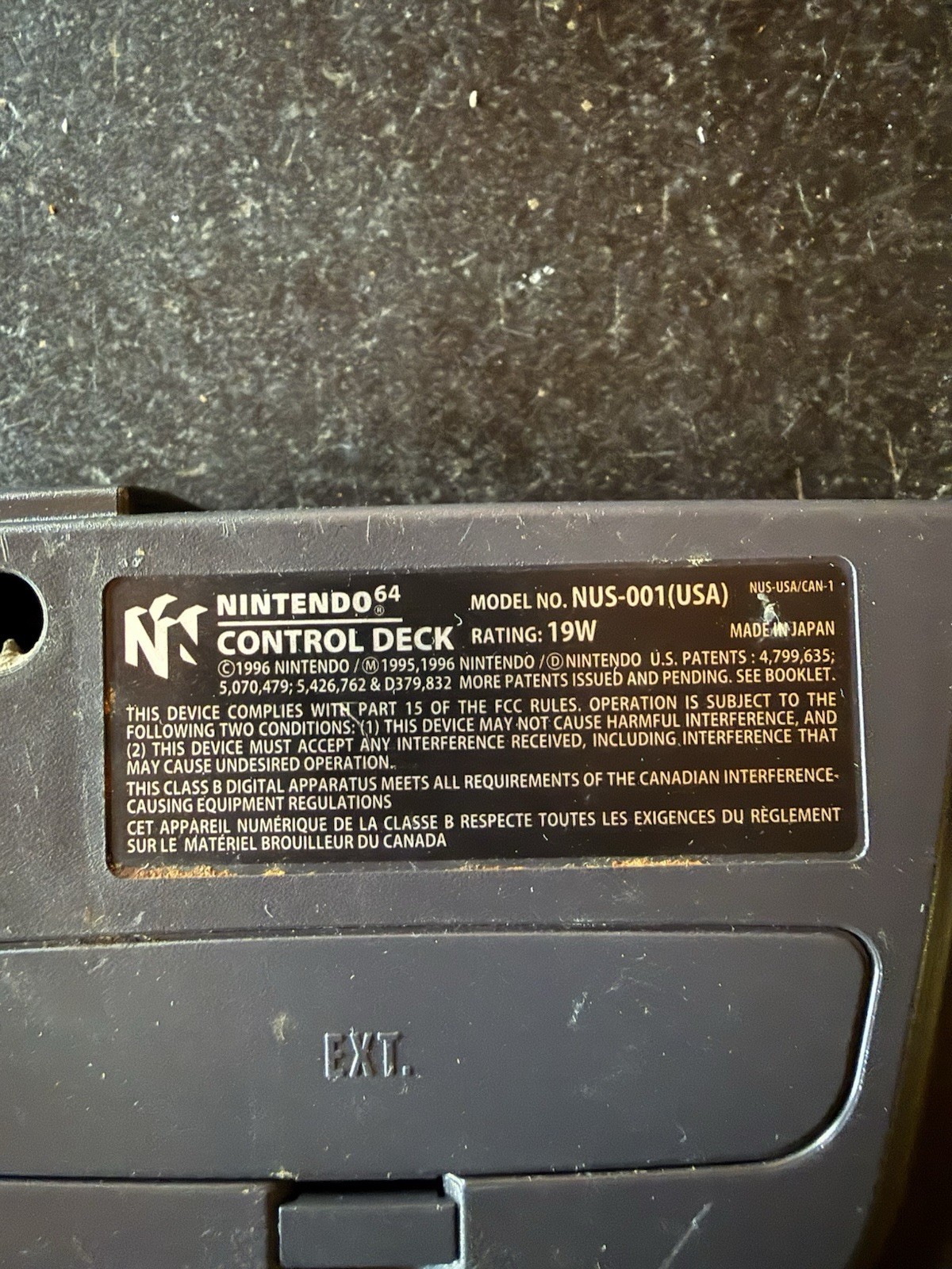 Nintendo N64 Video Game Console Only Gray NUS-001 For Parts Untested