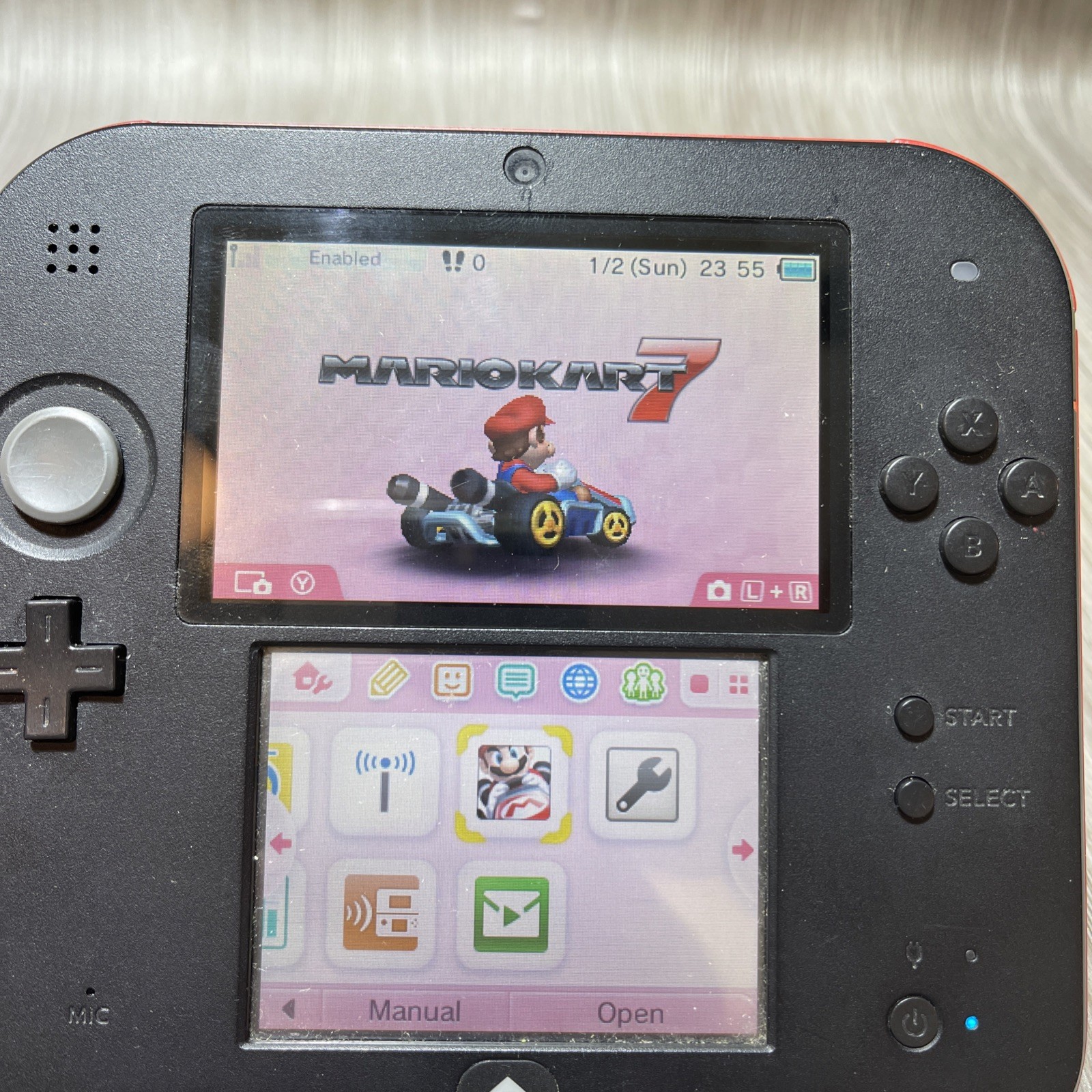 Nintendo 2DS Black & Red Handheld Video Game Console System FTR-001