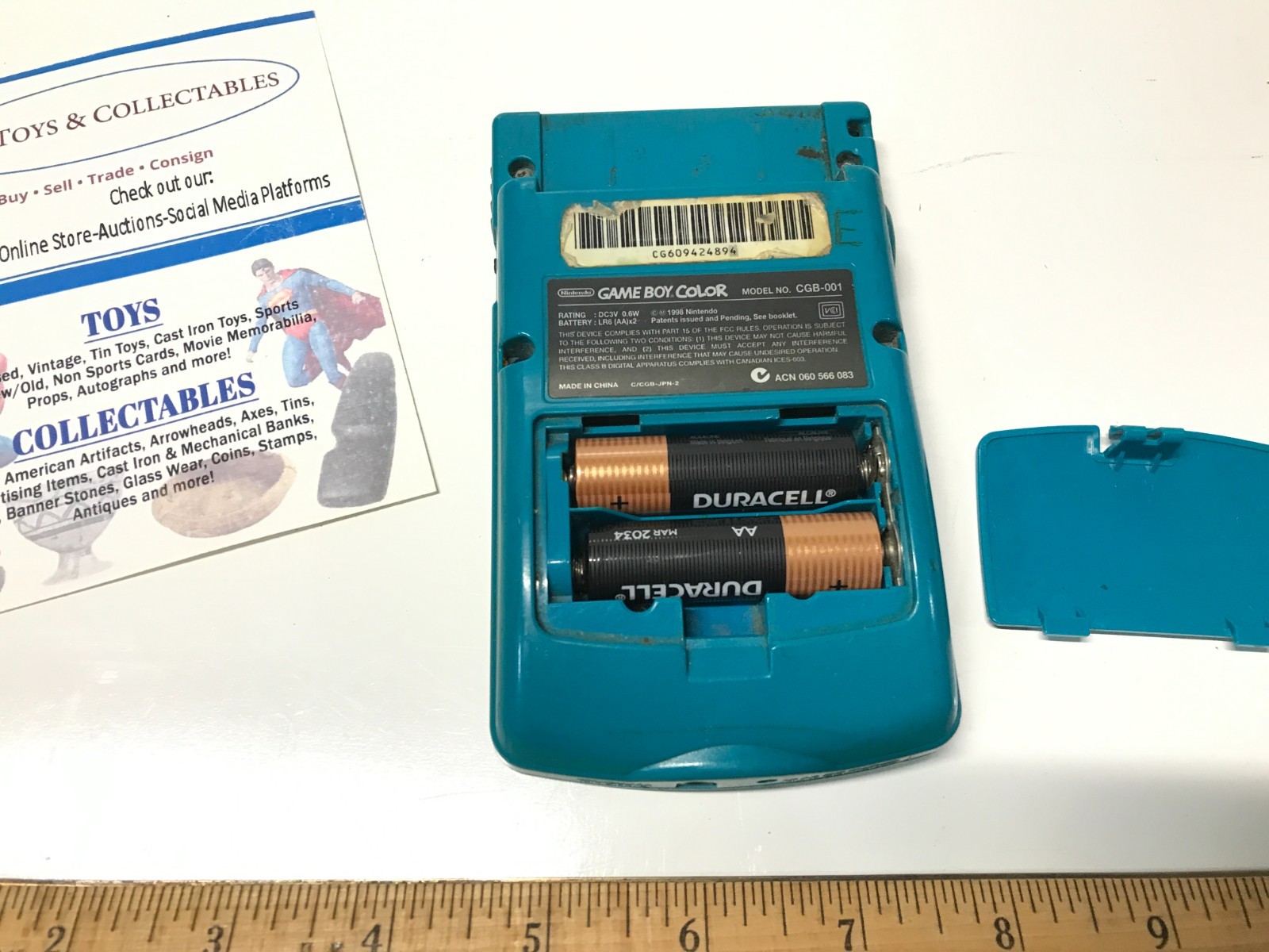 Nintendo Game Boy Color Console GBC Handheld Tested Works As Seen Teal