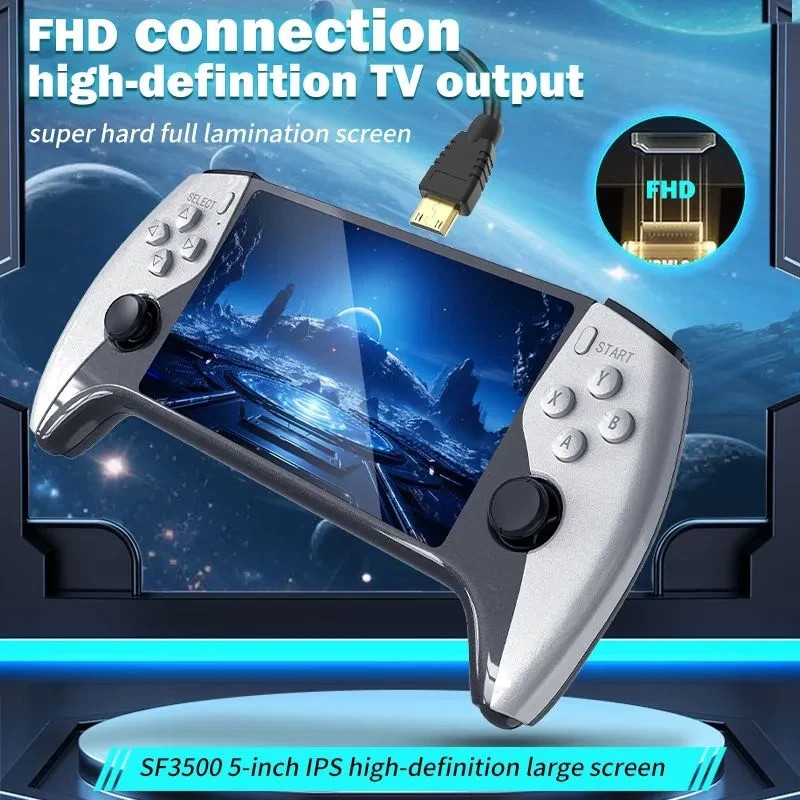 SF3500 5” IPS Handheld Game Console 64G 3000mAh Retro Player Xmas PARTY GIFTS