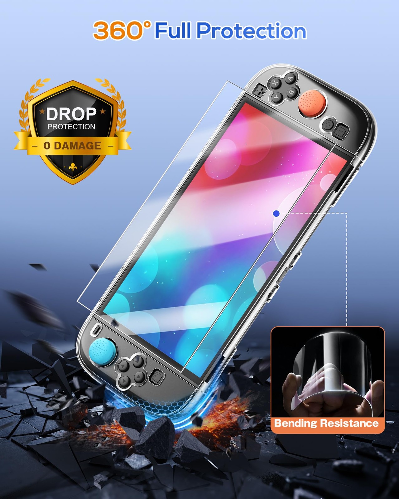 FYOUNG Upgrade Switch 2 Protective CaseScreen Protector Set, Dockable Cover H…