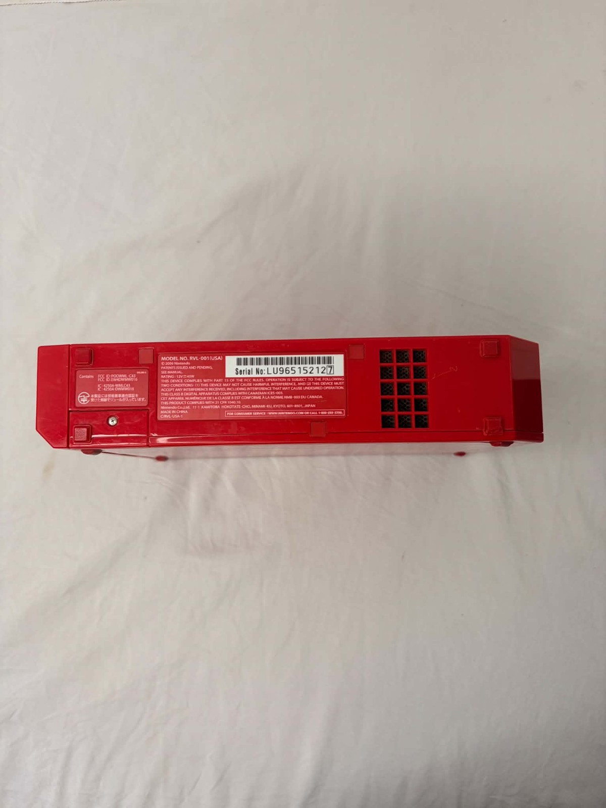 Nintendo Wii Console Gaming System Only RVL-001 Red Read
