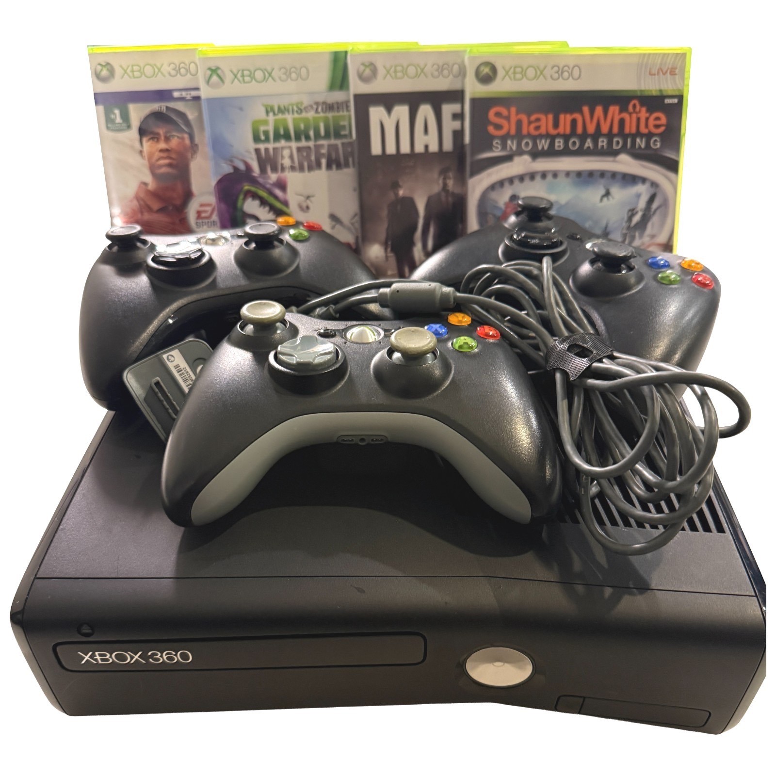 Microsoft Xbox 360 S Slim 1439 NO Hard drive, Controllers, Games, Cables, Kinect