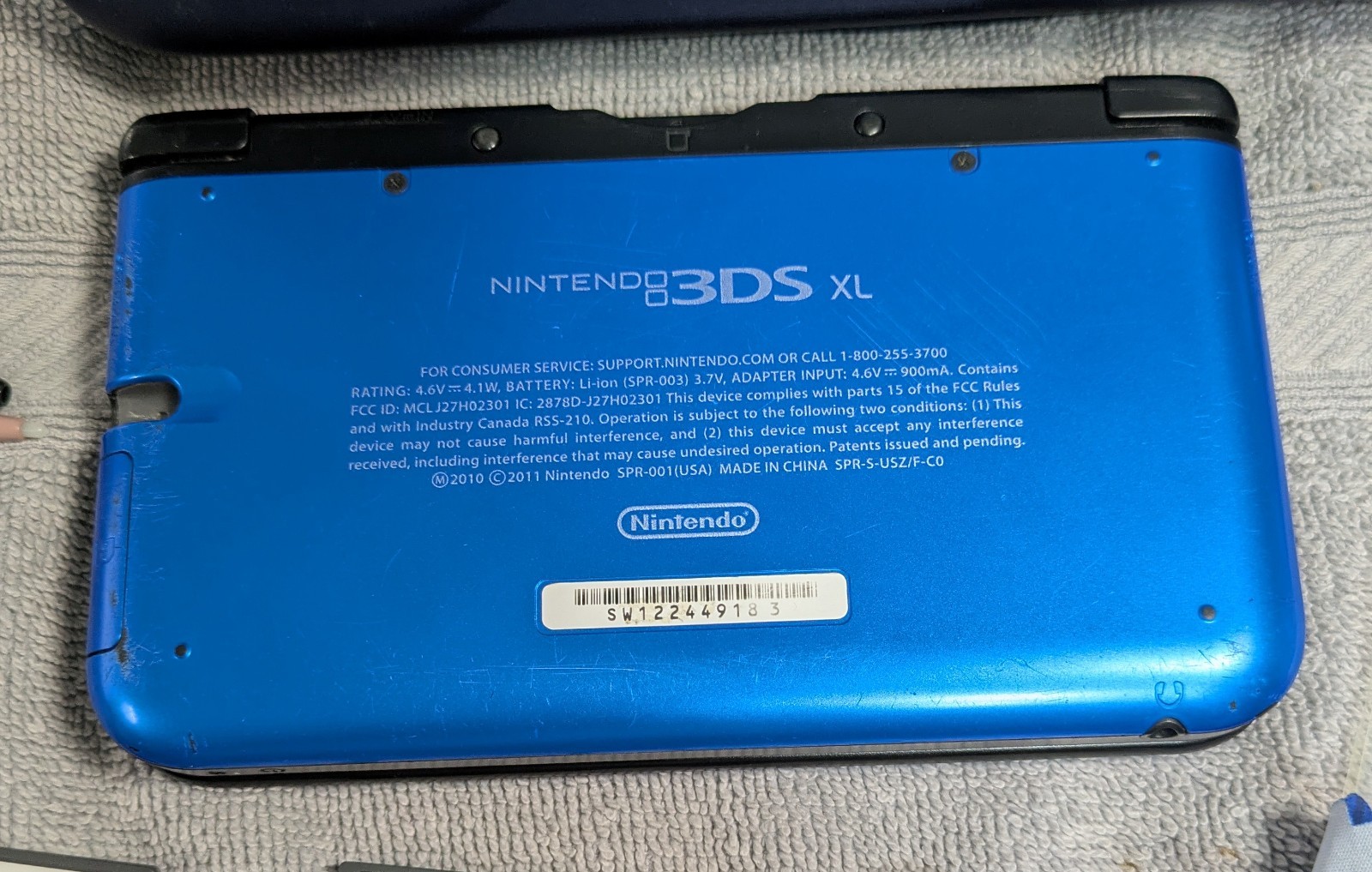 Nintendo 3DS XL Blue Console Bundle w Accessories + 7 Games TESTED WORKS GREAT