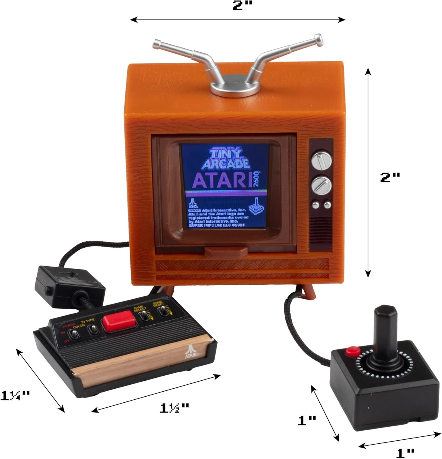 Tiny Arcade Atari 2600 3.5″ Mini Retro Game – Playable Console & TV w/ Real Game