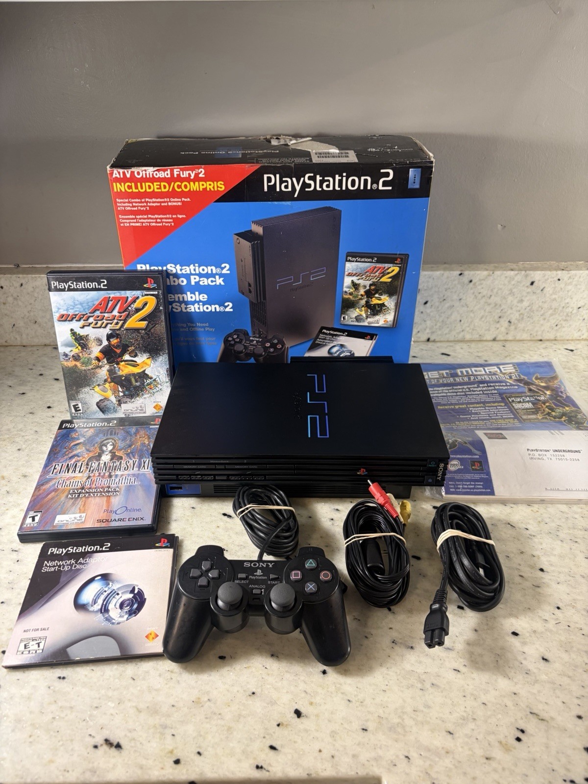 PlayStation 2 Fat ATV Offroad Fury 2 Combo Pack CIB + Network Adapter Bundle