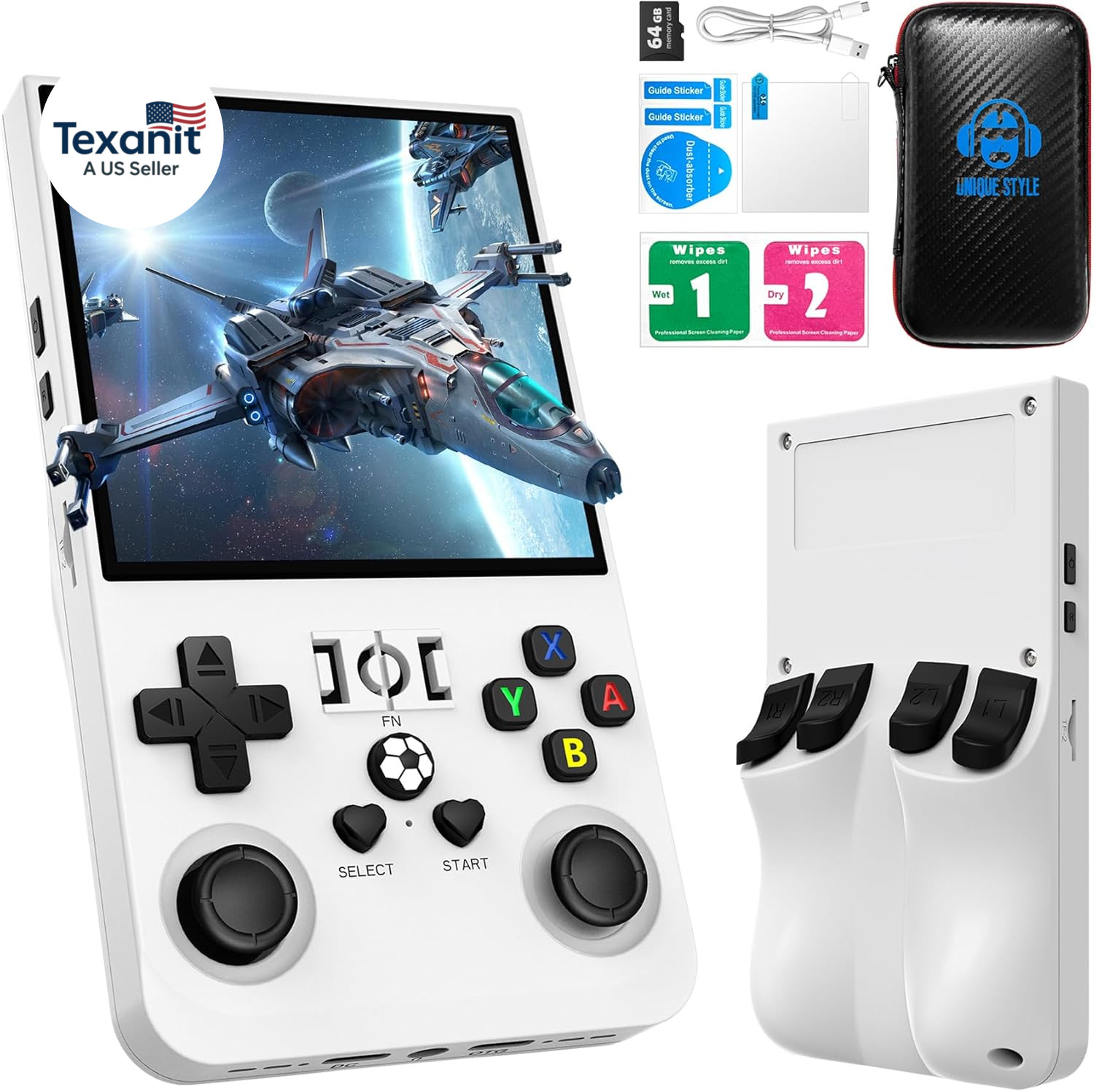 R36MAX Retro Handheld Game Console, 4.0 Inch 720X720 IPS Screen, 64GB Built-In 1