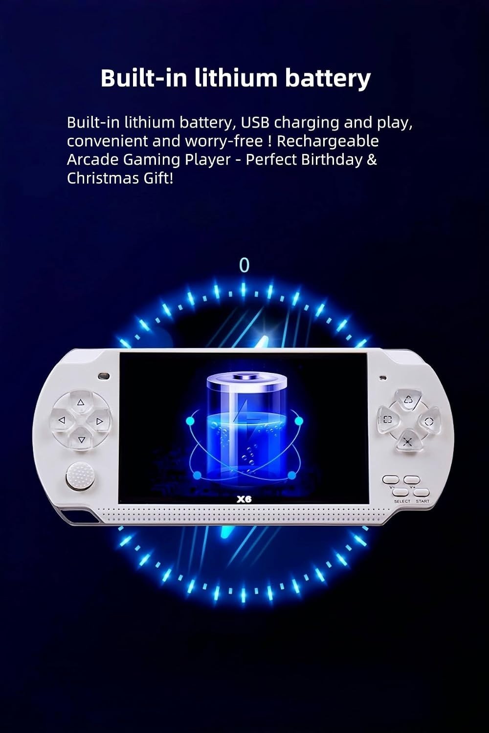 Rechargeable Handheld Gaming Console – 4.3-Inch Screen, Music & Video Playback