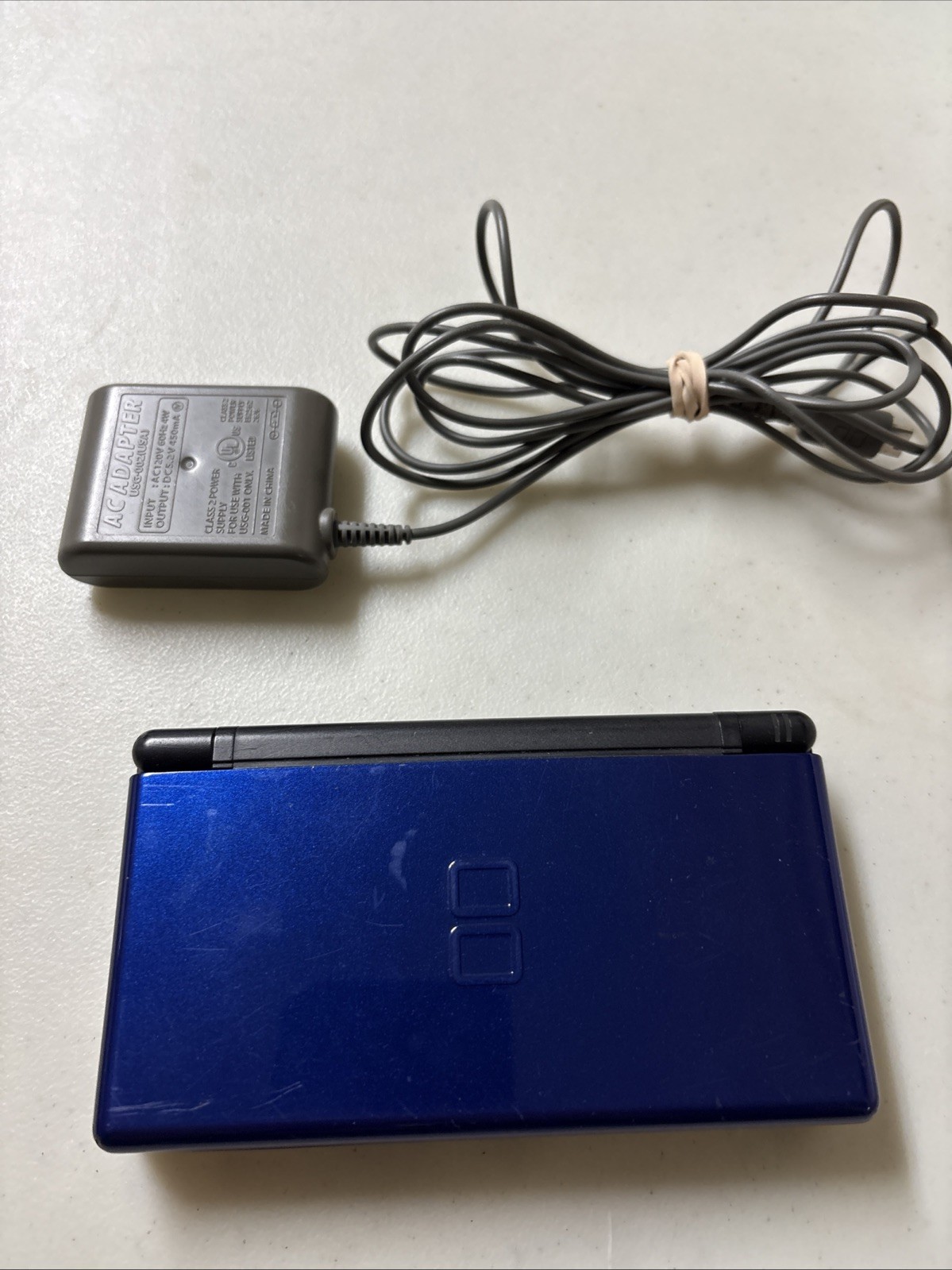 Nintendo DS Lite Cobalt Black Console (Stylus + OEM Charger) No Cover / Tested