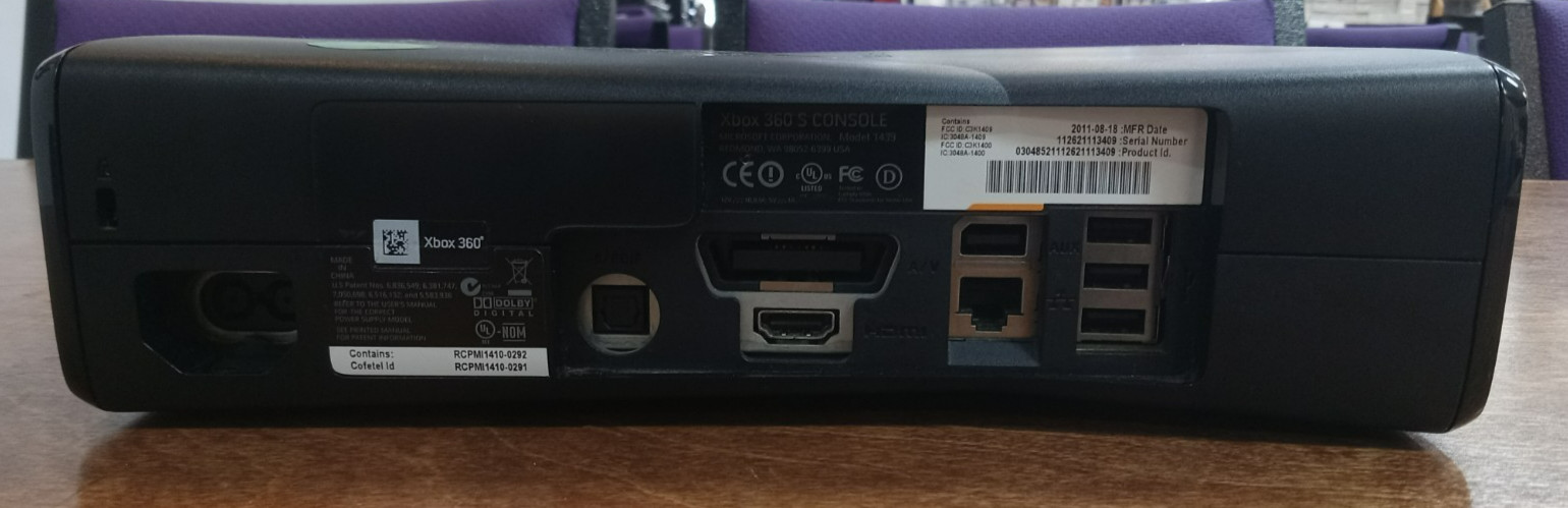 Xbox 360 S Slim Console Model 1439 – Black – FOR PARTS AND REPAIR ONLY