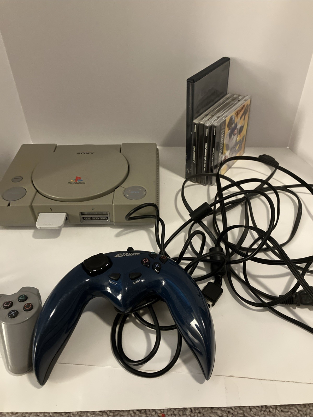 Sony PlayStation 1 PS1 Console SCPH-5501 w/ Cords, Games AndController | TESTED!