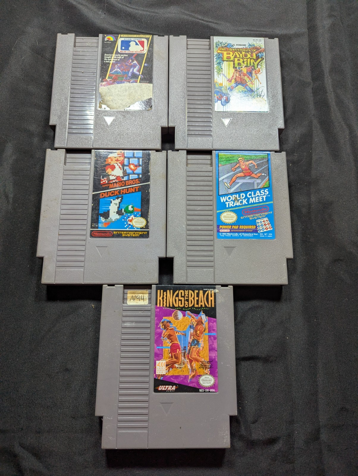 Nintendo NES Console Bundle 2 Controllers 5 Games Cables Tested Working