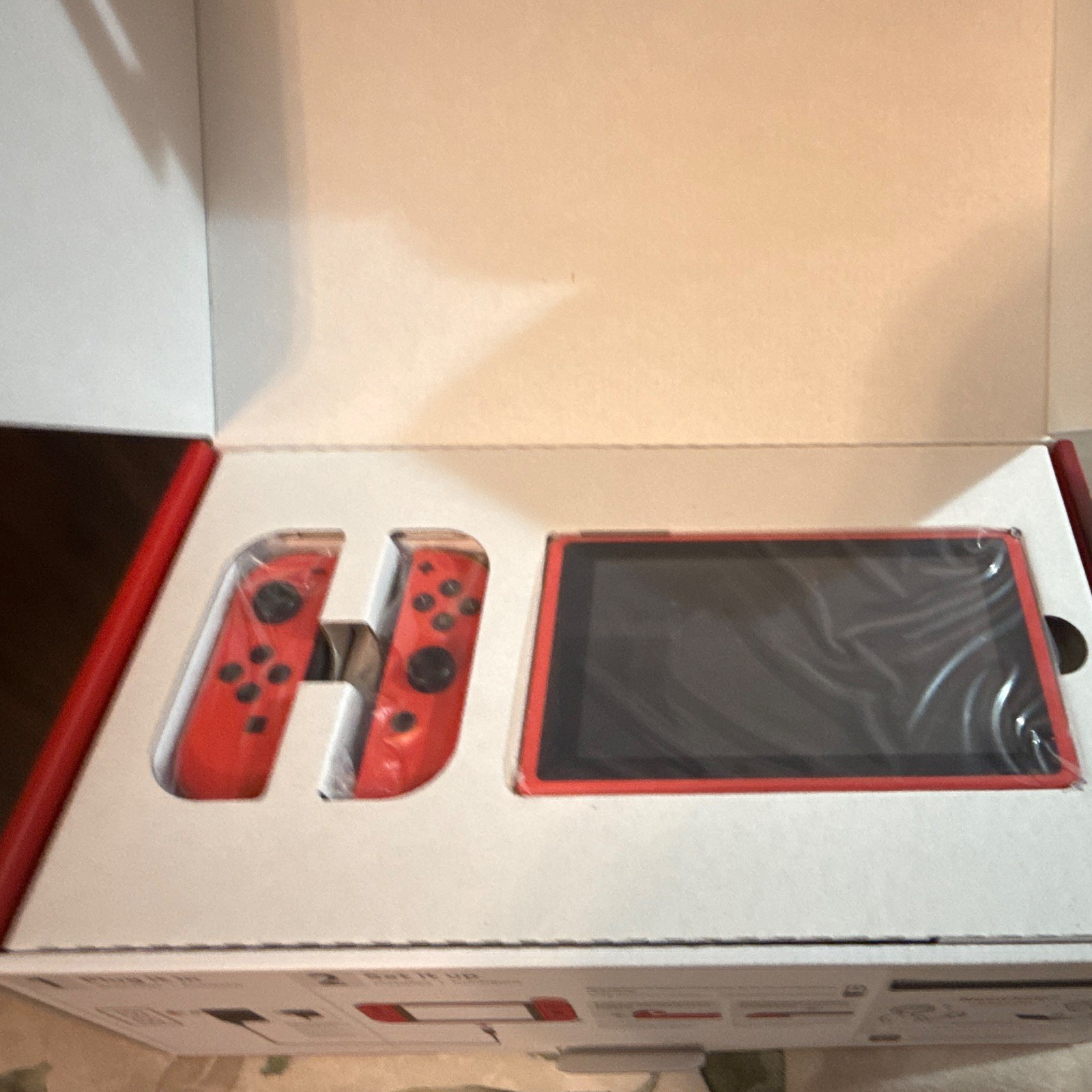 Nintendo Switch HAC-001 Console Neon Red/Blue Joy-Con 32GB w/ Carrying Case /CIB