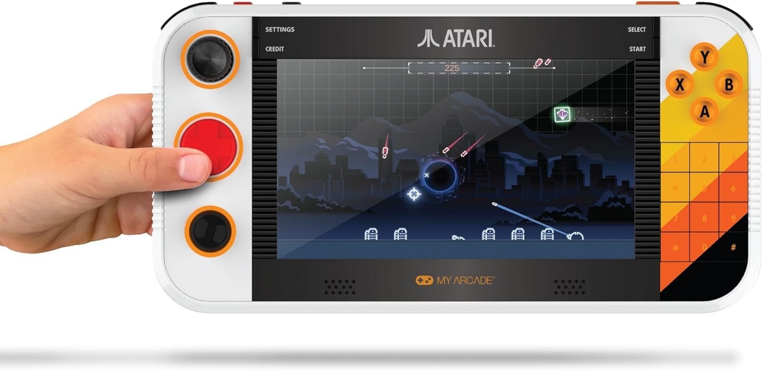 Atari Gamestation Go Portable Retro Console, 200+ Games, 7″ Display, HDMI WiFi