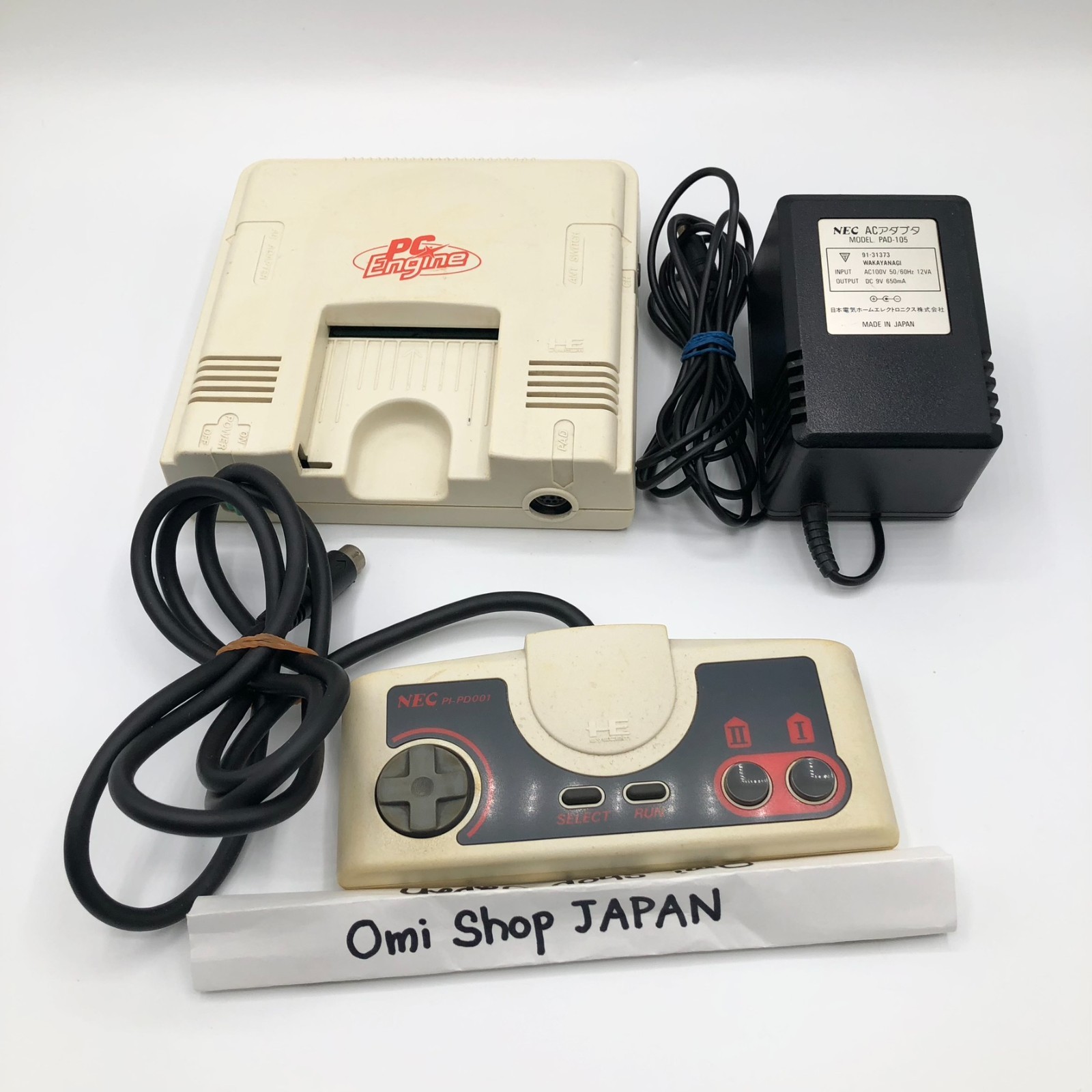NEC PC Engine PI-TG001 Console White Tested Working w/ Controller AC Adapter JP