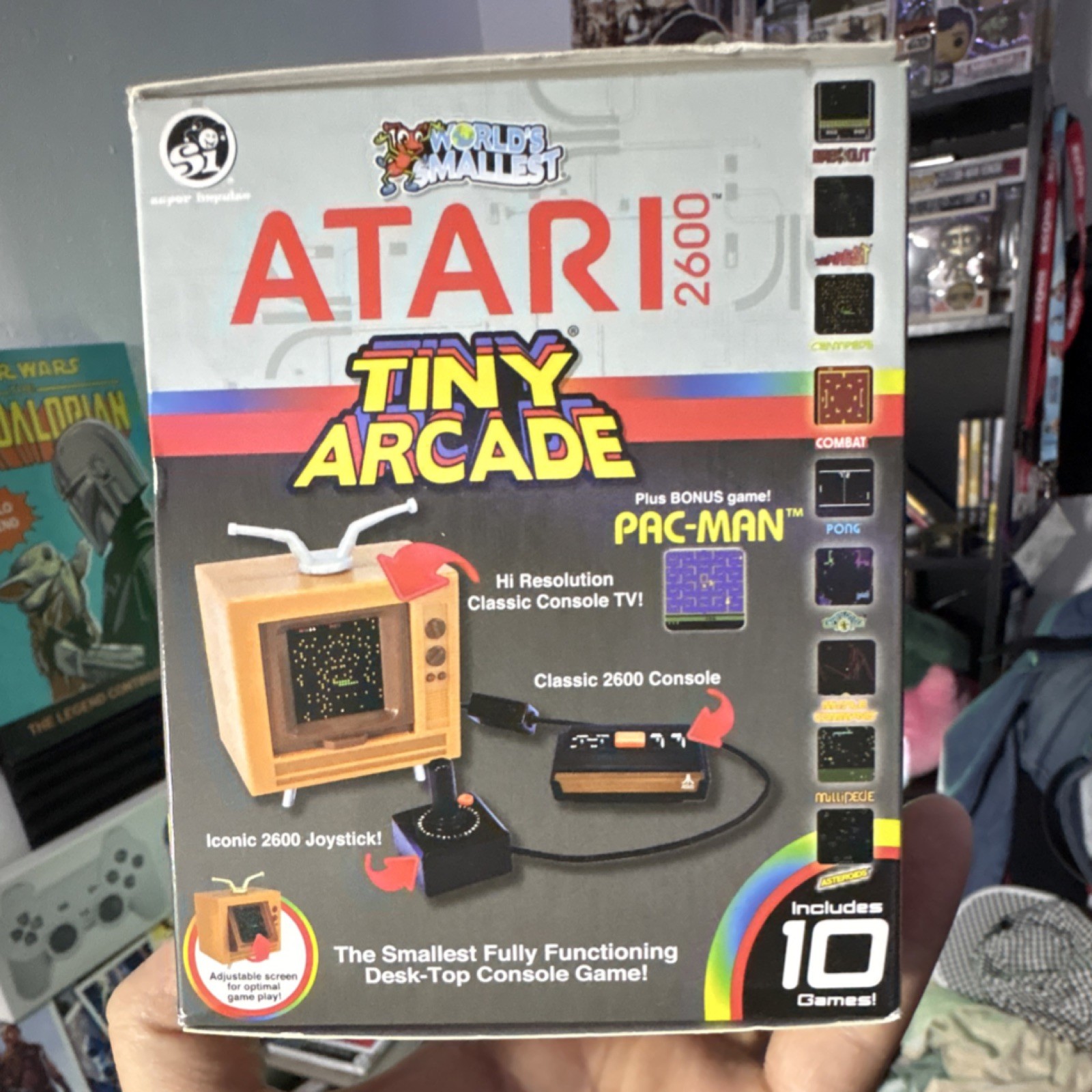 Atari 2600 Tiny Arcade Desktop Console Classic Joystick Adjustable Screen